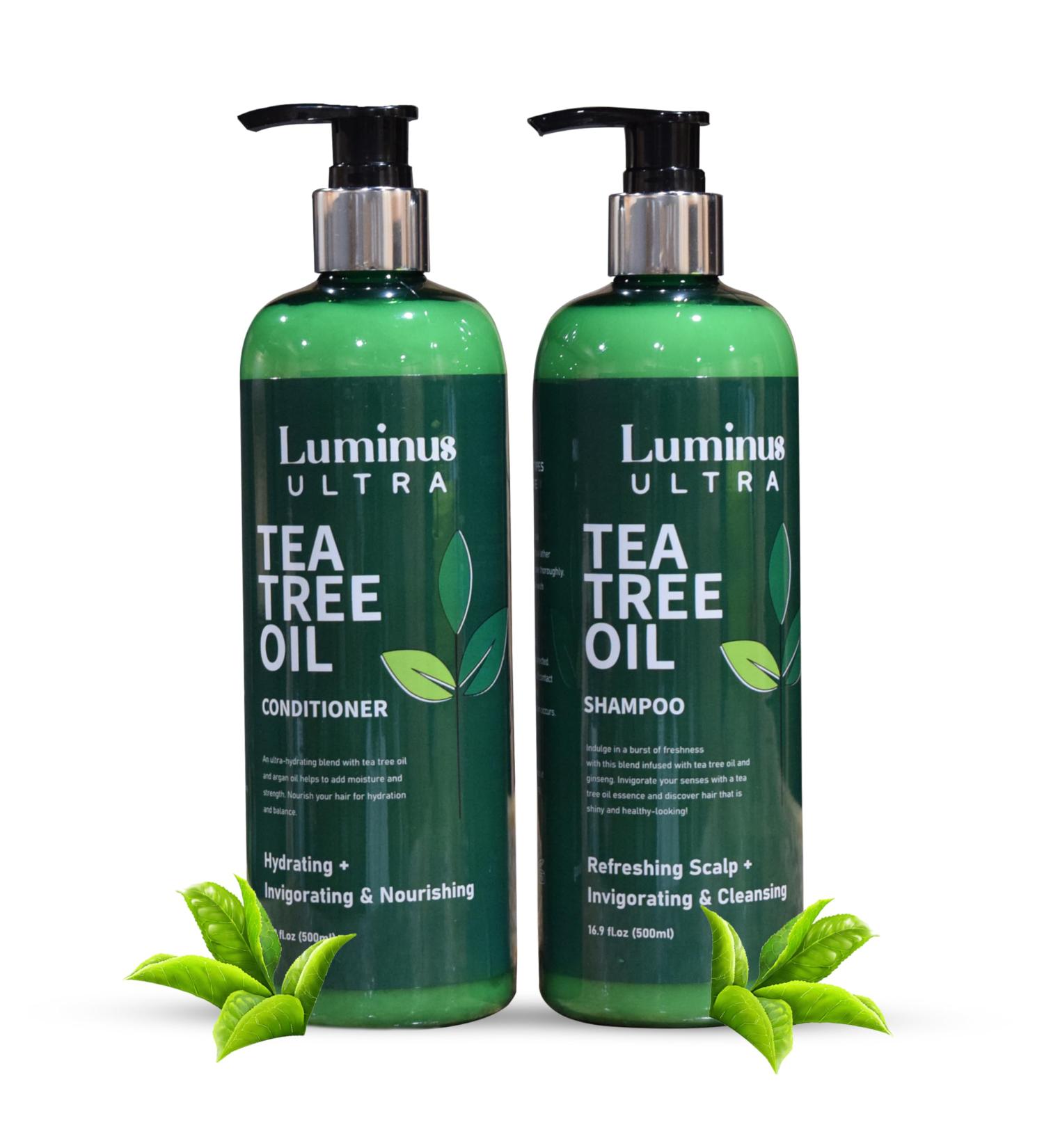 100% Pure Tea Tree Shampoo & Conditioner Set | Promote Hair Growth & Deep Cleanse Itchy Scalp | Sulfate & Paraben Free | 16.9 fl. oz | Men & Women - Buy Online on GoSupps.com