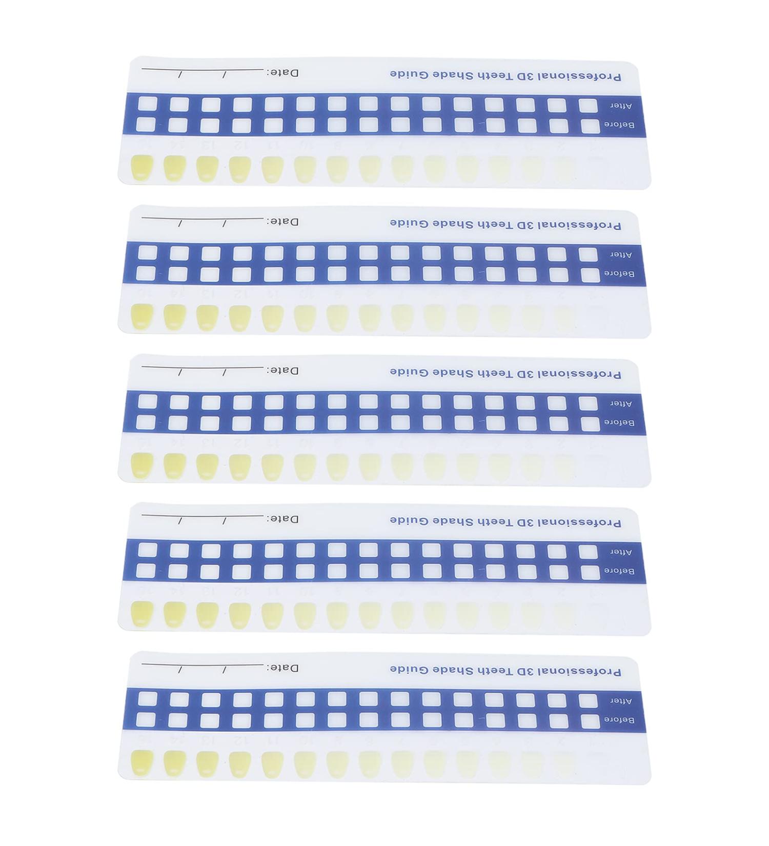 Professional Tooth Whitening Color Guide - 5-Part Comparison Card for Home & Dental Use - Buy Online on GoSupps.com