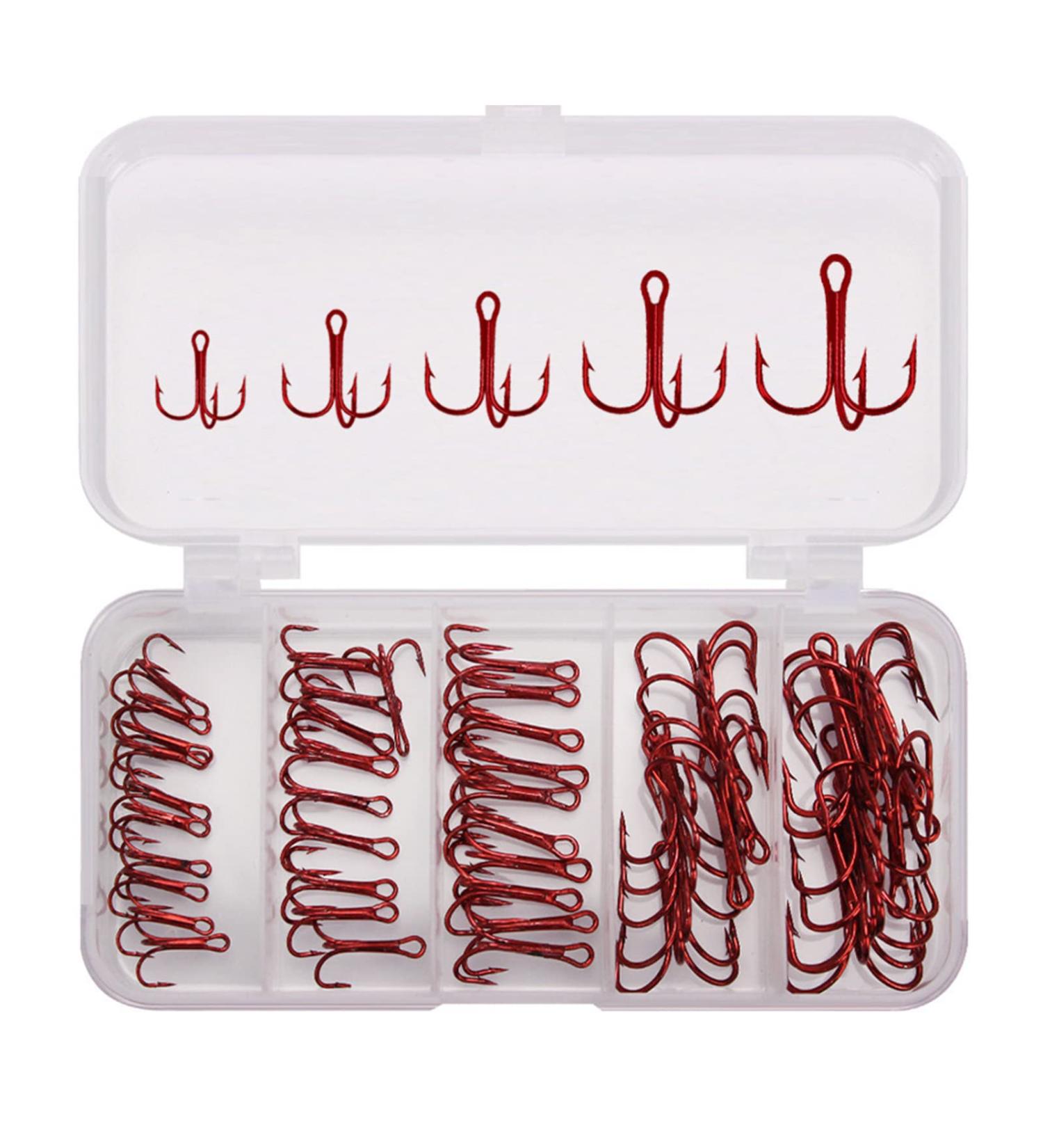 Bantre Carbon Steel Fishing Hooks Set - 50 Trimming & Treble Hooks for Sea & River Fishing | Ideal for Carp Sturgeon Tilapia & Trout - Buy Online on GoSupps.com