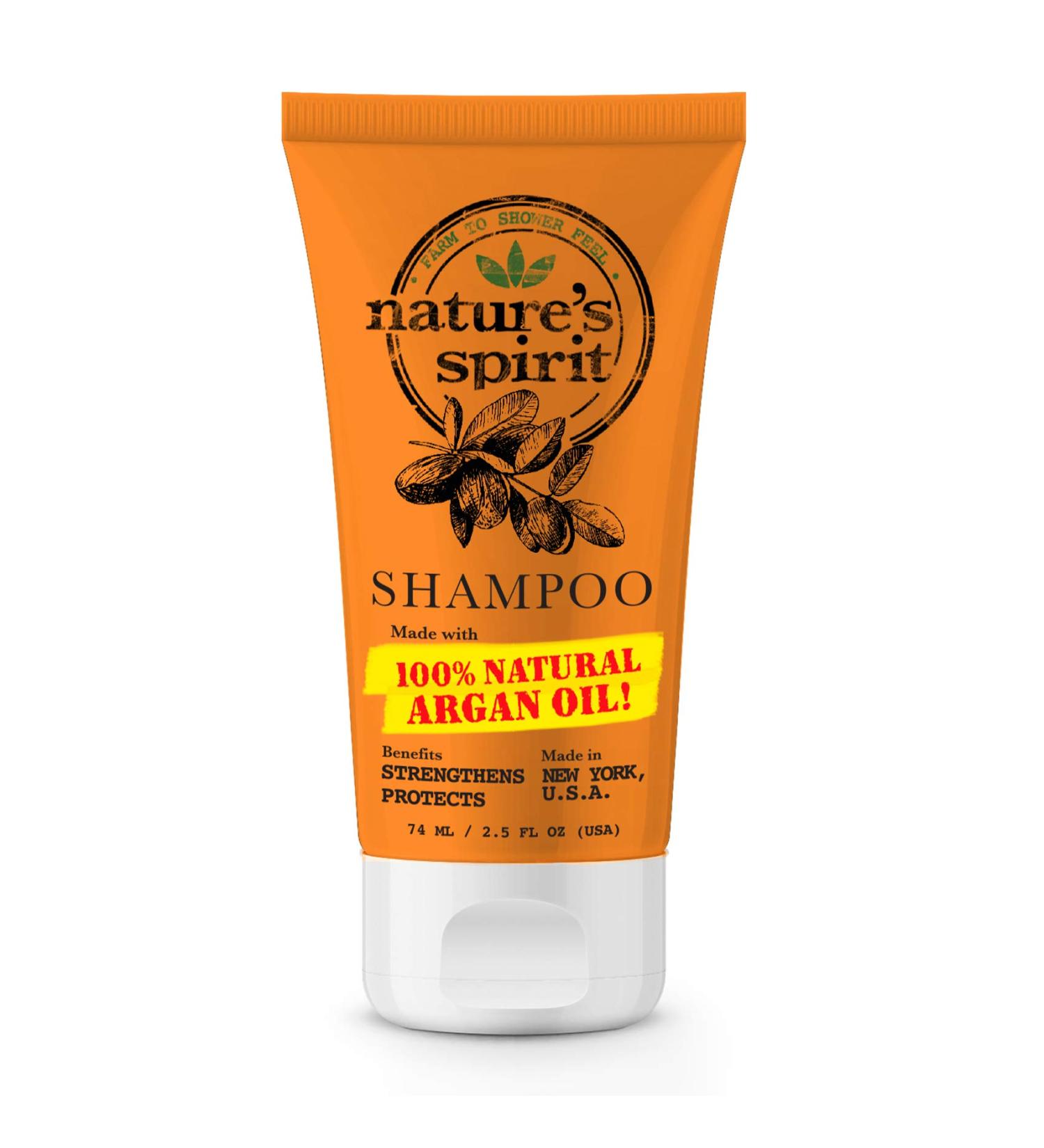 Nature's Spirit Strengthening Argan Oil Shampoo - Travel Size 2.5 oz | Healthy Hair Care | International Shipping - Buy Online on GoSupps.com
