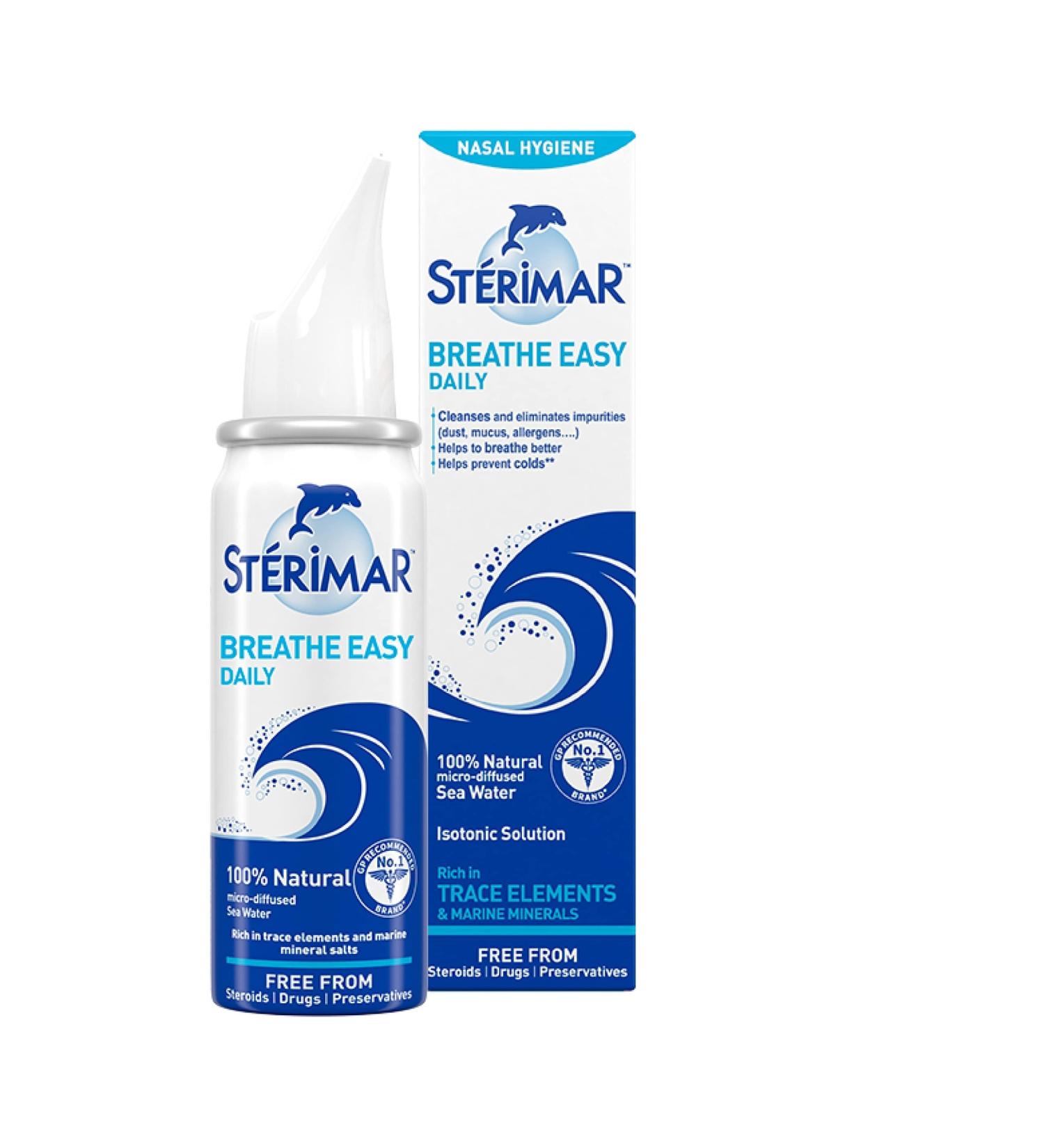 St rimar Breathe Easy Daily Nasal Spray 50ml - 100% Natural Sea Water Formula - Buy Online on GoSupps.com