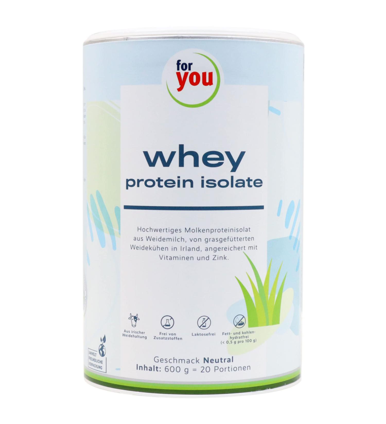 Whey Protein Isolate 600g - Pure Pasture Milk 99.7% Protein Lactose & Gluten-Free Ideal for Muscle Building 20 Portions - Buy Online on GoSupps.com