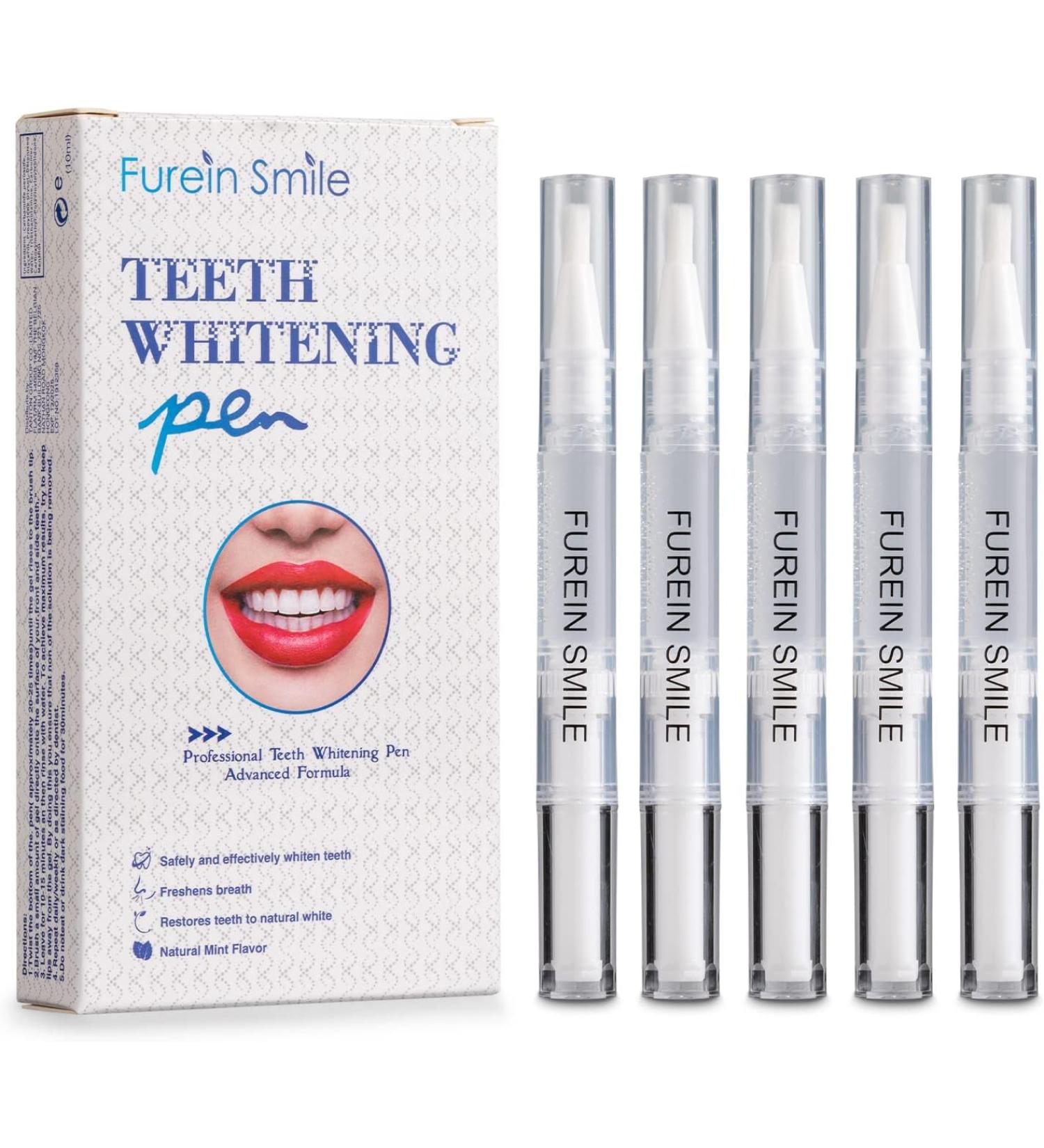 Teeth Whitening Pen - 5 Pens 50+ Treatments | 35% Carbamide Peroxide | Removes Years of Stains - Buy Online on GoSupps.com