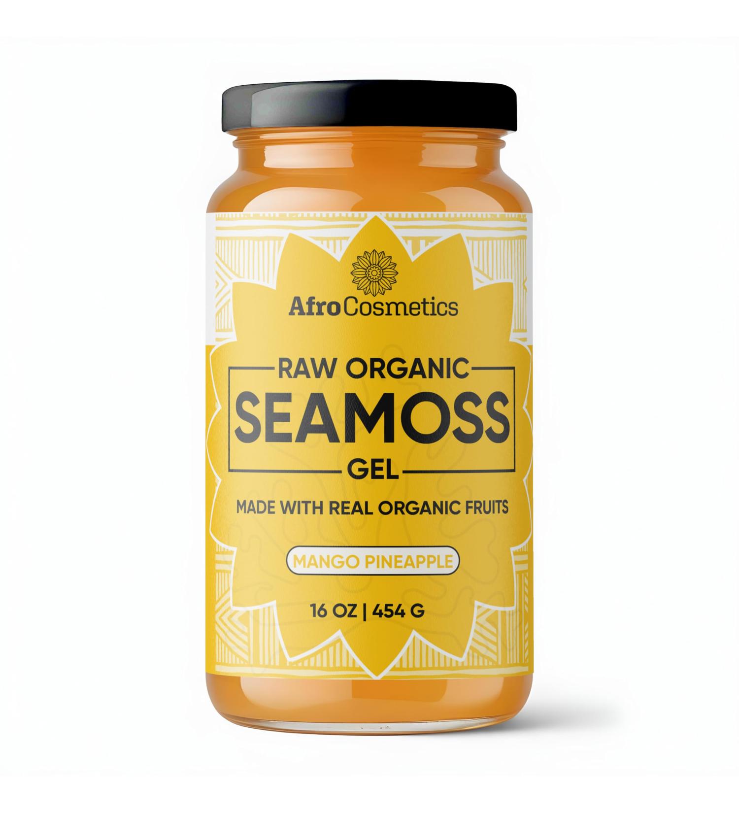 AFROCOSMETICS Raw Organic Sea Moss Gel Superfood Wildcrafted | Mango Pineapple Flavor (1)