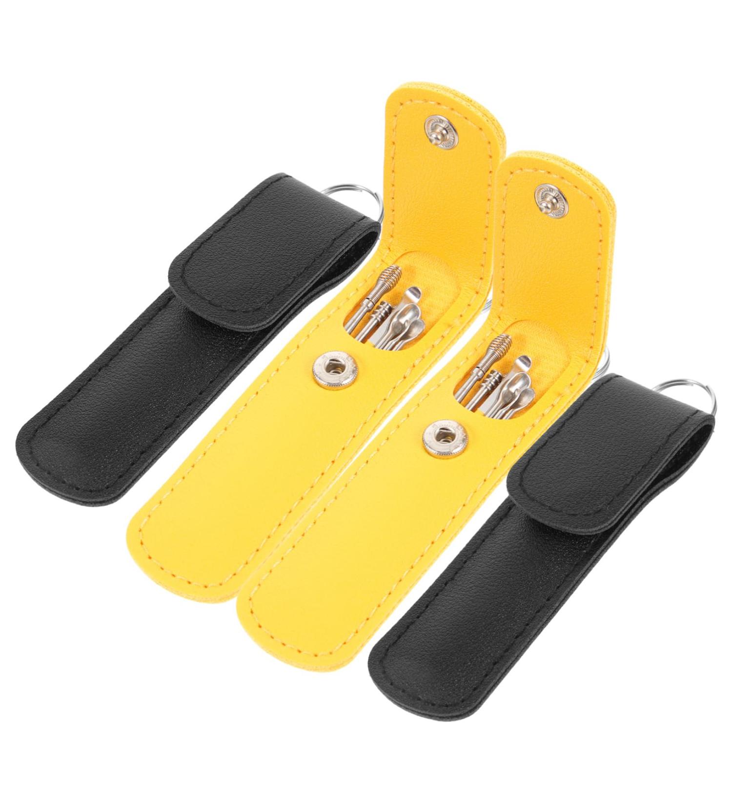 Buy Healvian 4 Set Ear Cleaning Tool | Portable Ear Wax Removal Kit | Safe Baby Ear Cleaner | FSA Approved Earwax Spoon Set - Black & Yellow - Buy Online on GoSupps.com