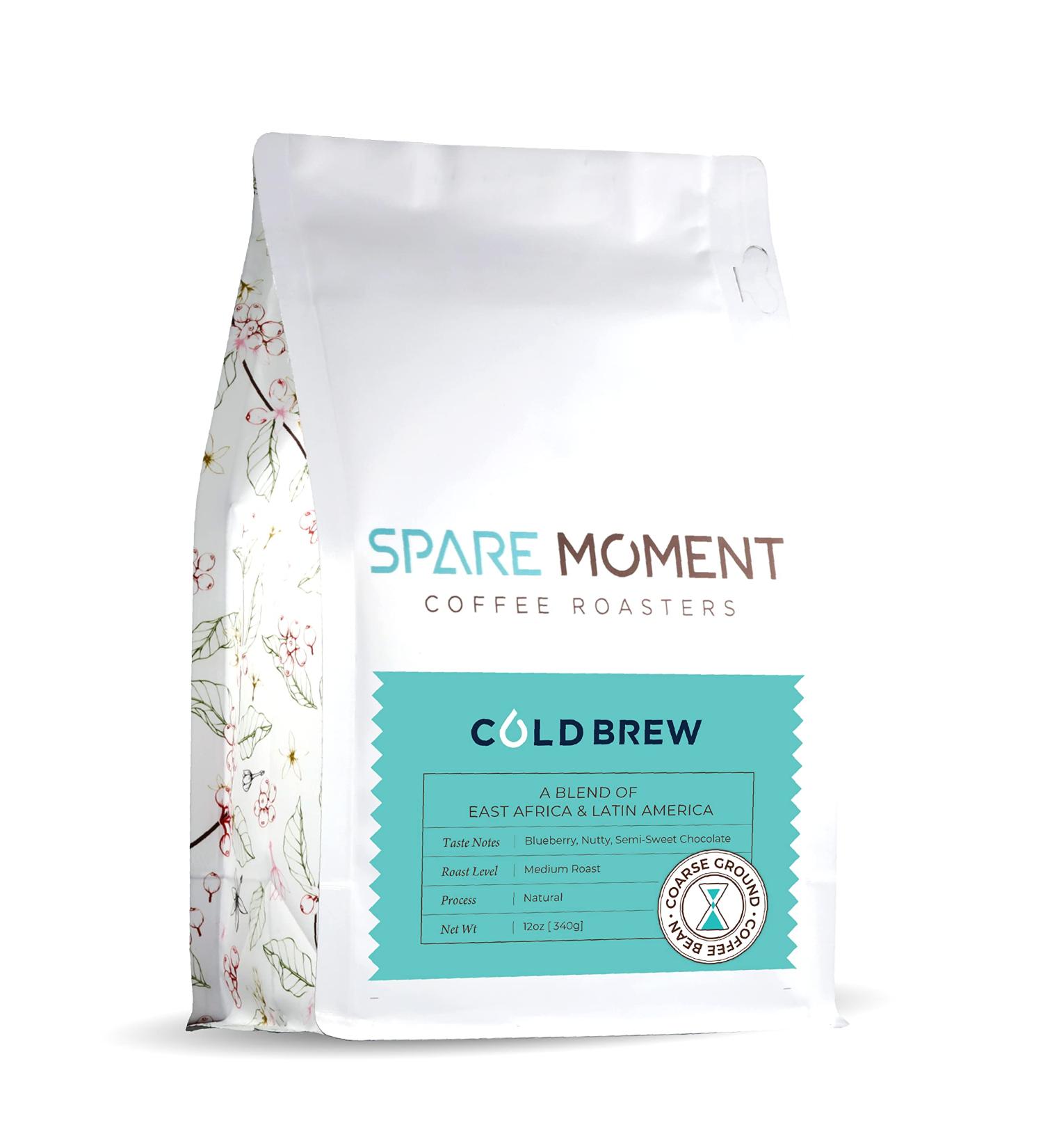 Spare Moment Cold Brew Coarse Ground Coffee Bean - 2019 1st Place Winner - Medium Roast Cold Brew Blend, 100% Arabica - 12oz Bag - Brooklyn Small Batch Roast - Buy Online on GoSupps.com