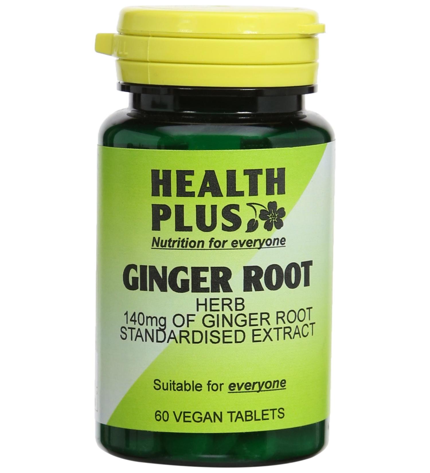 Health Plus Ginger Root 550mg - 60 Tablets | Digestive Health Plant Supplement - Buy Online on GoSupps.com