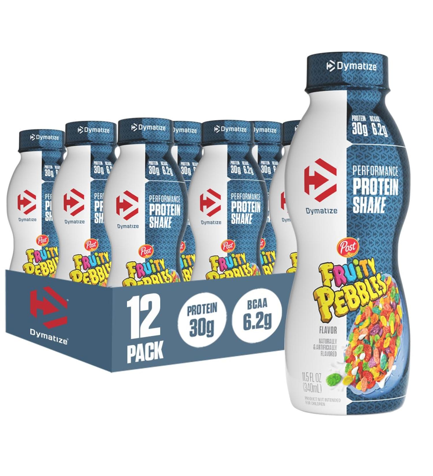 Dymatize Performance Protein Shake 30g of Protein 6.2g BCAA for Muscle Recovery No Added Sugar Low Fat 24 Vitamins and Minerals Gluten-Free Ready to Drink Fruity Pebbles 11.5 Fl.Oz 12 Pack Fruity Pebbles 11.5 Fl O  - Buy Online on GoSupps.com