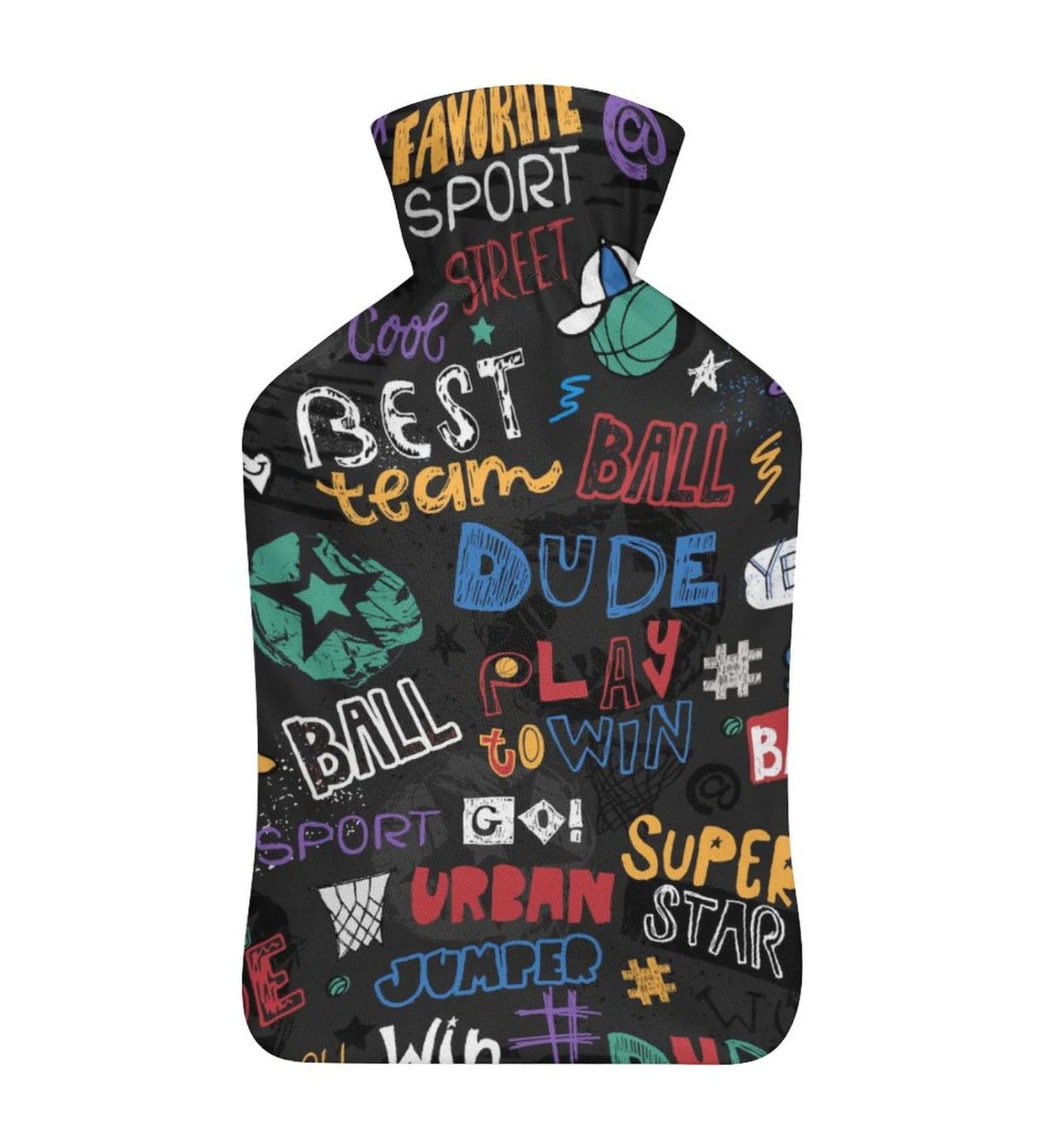 Basketball Hot Water Bottle with Plush Cover - Hand Warmer for Adults & Kids | 26.5x15.3cm - Ideal for Cozy Comfort - Buy Online on GoSupps.com