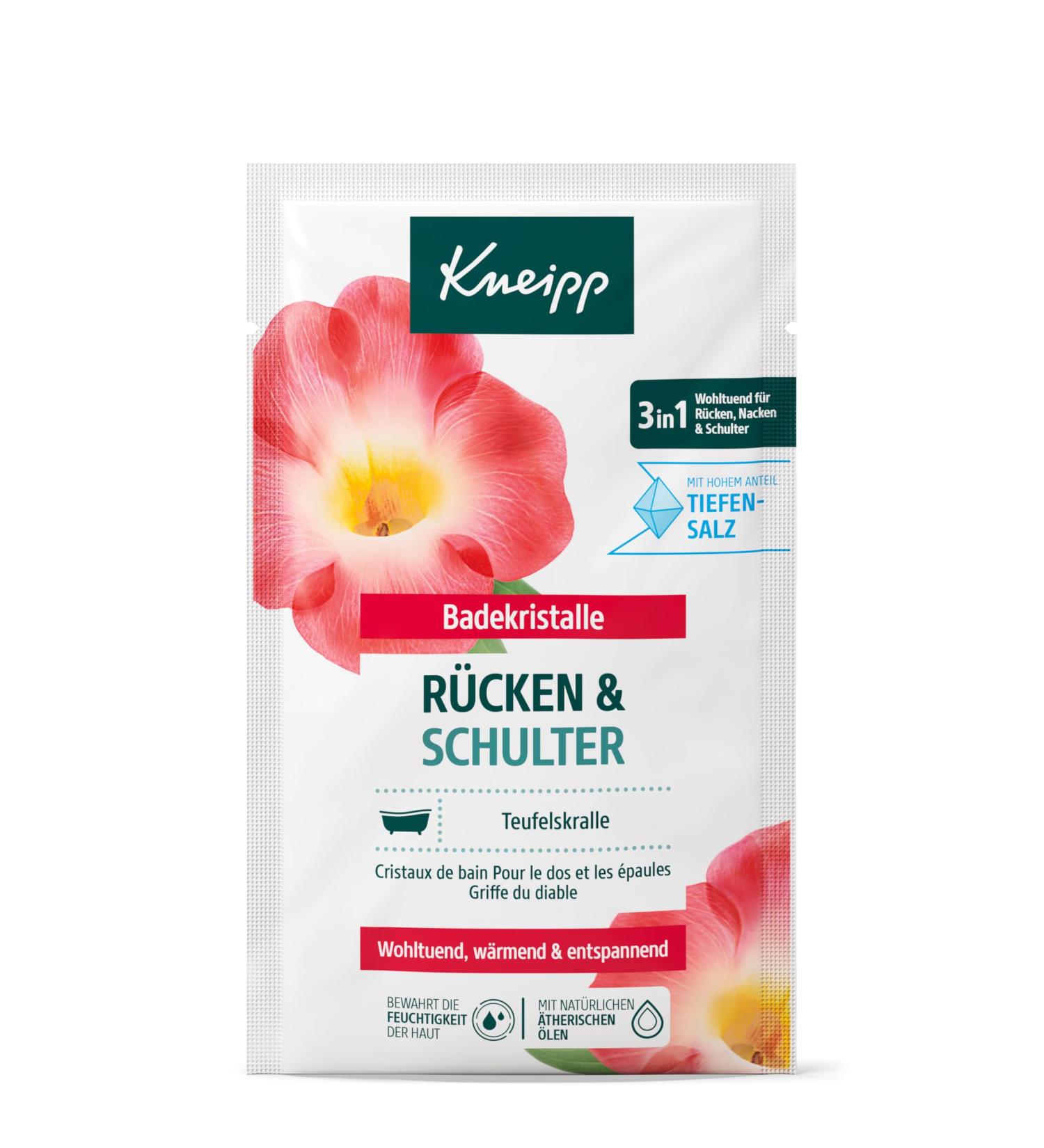 Kneipp Cristaux de bain pour le dos et les paules - Griffe du diable + huile de cajeput - Bienfaisant chaud et relaxant - 60 g
