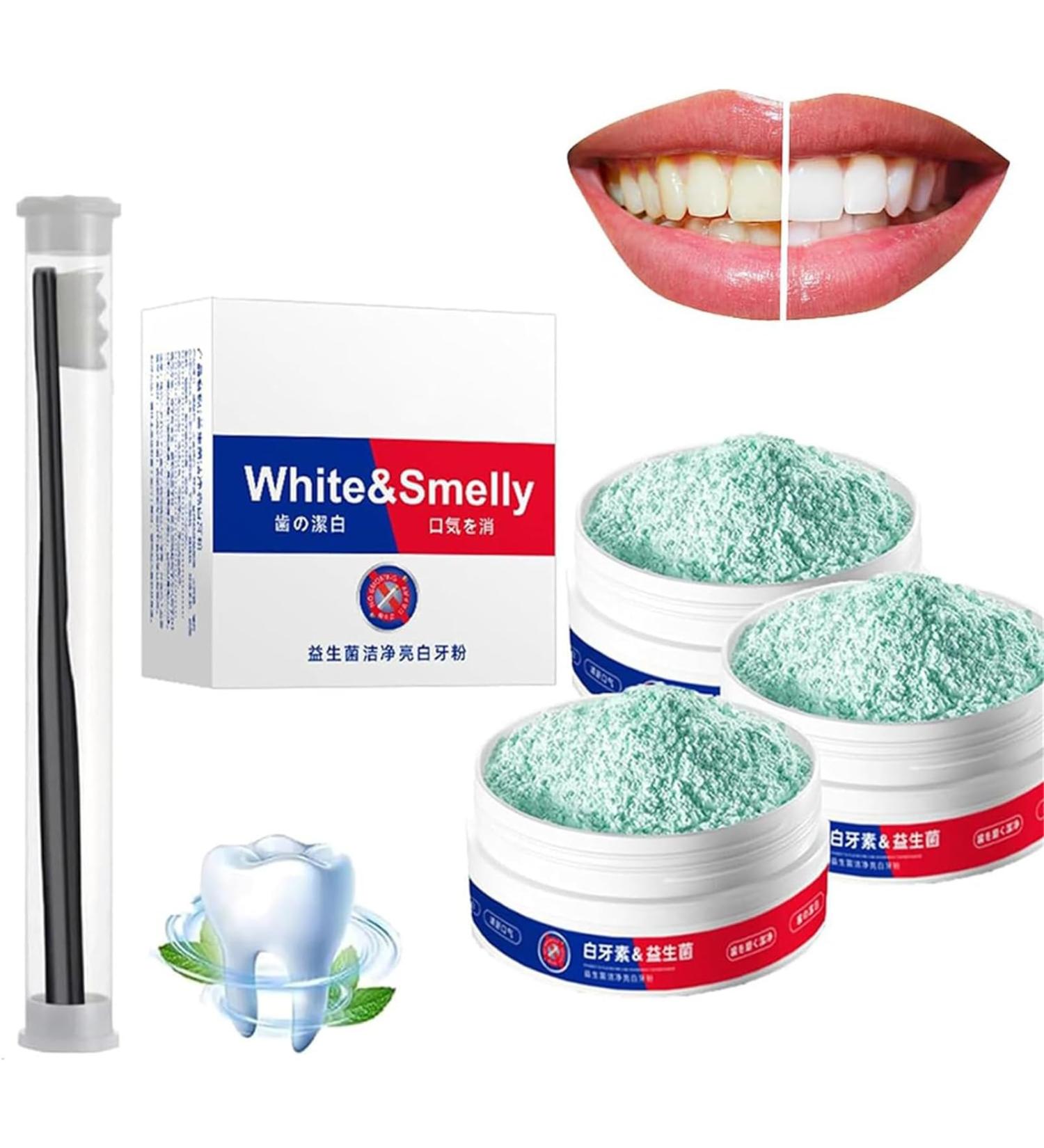 Aiposhiy Teeth Whitening Powder - Natural Probiotic Tooth Powder for Sensitive Teeth Mint Flavor Freshens Breath (3 PCs) - Shop Now! - Buy Online on GoSupps.com