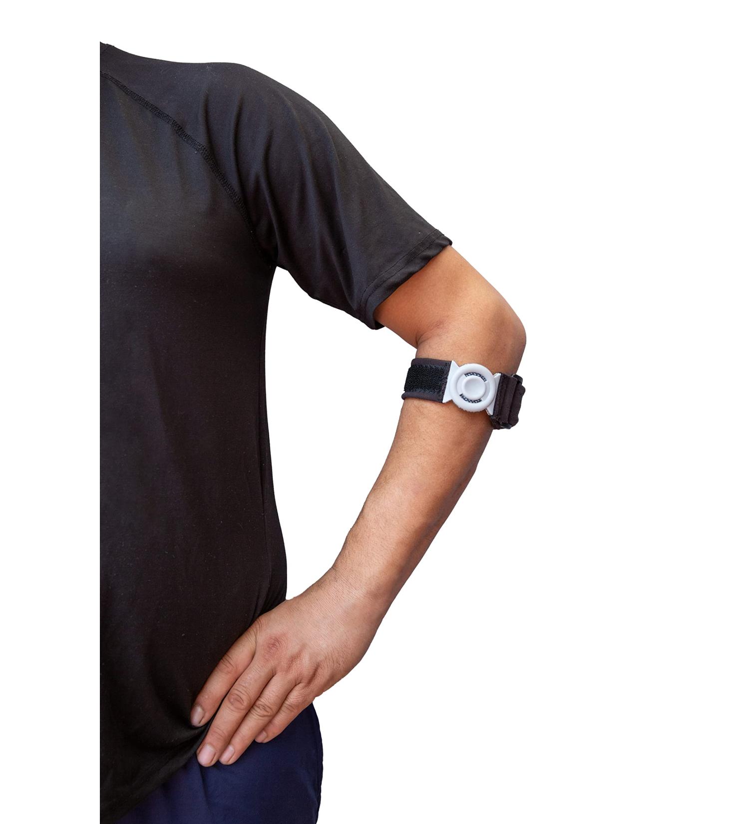 Bullseye Elbow Strap - Therapeutic Massage Brace for Tennis & Golfer s Elbow Pain Relief (S/M) - International Shipping Available - Buy Online on GoSupps.com