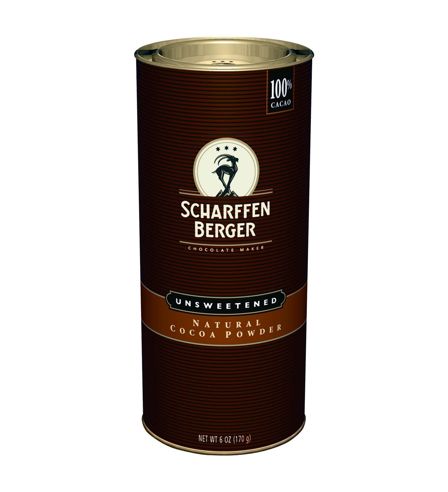 SCHARFFEN BERGER Unsweetened Natural Cocoa Powder 6-Ounce Canister - Dark Chocolate Holiday Baking Supplies - Buy Online on GoSupps.com