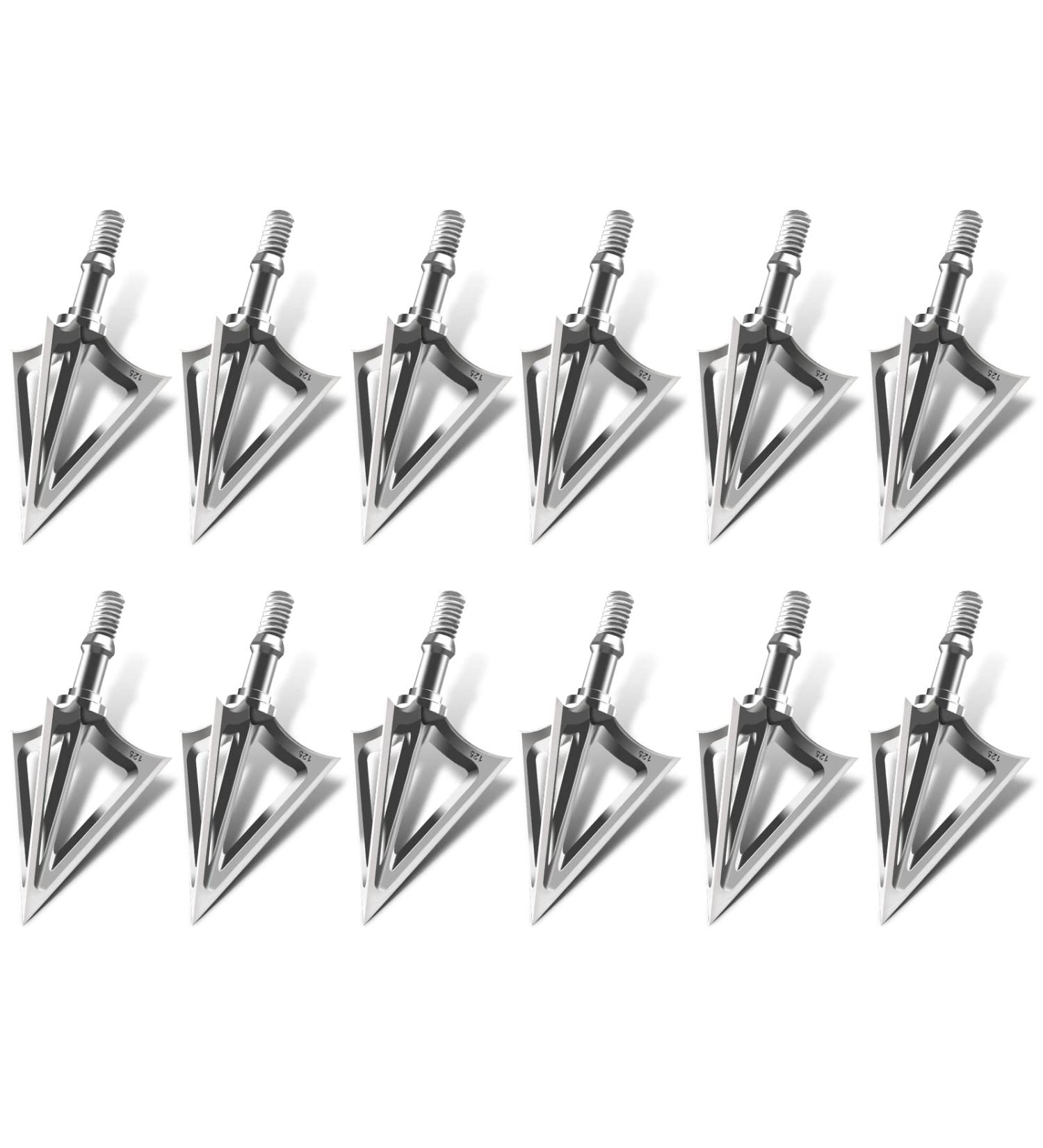 Aimdor Hunting Broadheads 100/125 Grain Stainless Steel 12pcs for Crossbow & Compound Bow - Buy Online on GoSupps.com