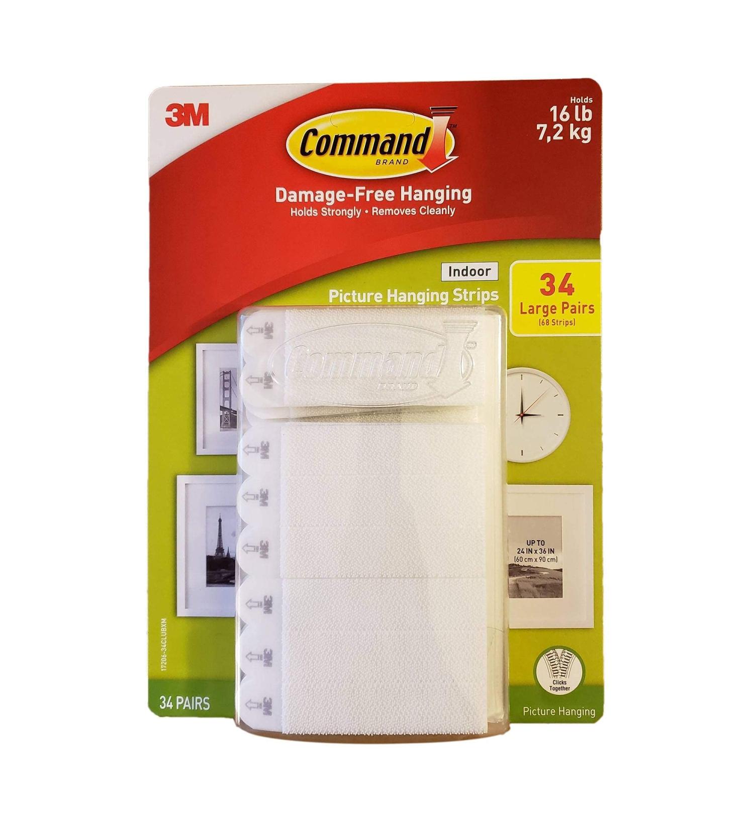 Command Indoor Picture Hanging Strips - 34 Large Pairs (68 Strips) - Damage-Free Hanging Solution - Buy Online on GoSupps.com