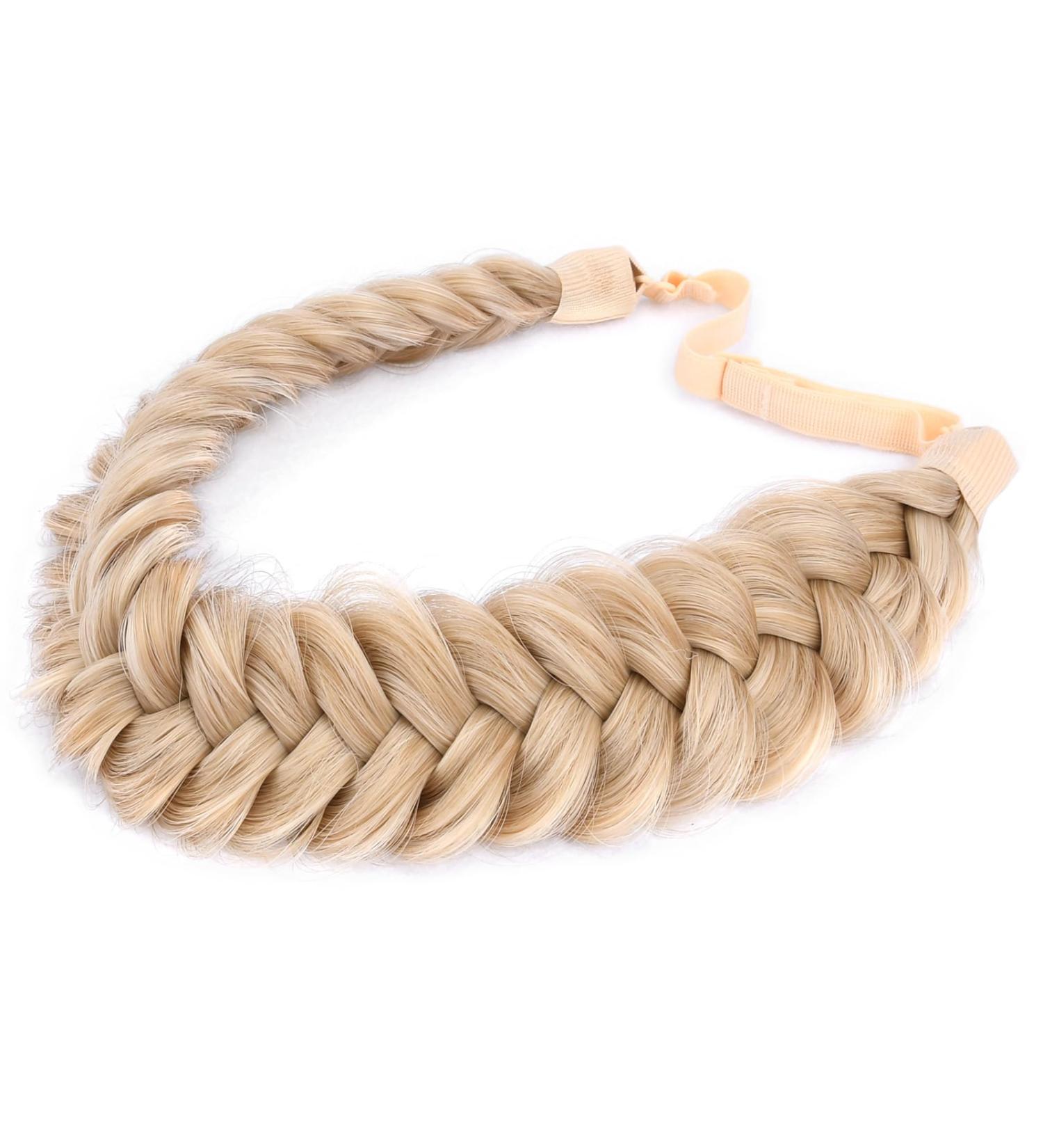 Gledola Messy Synthetic Hair Braided Headband - Classic Chunky Wide Honey Blonde Headband for Perfect Updos - Buy Online on GoSupps.com