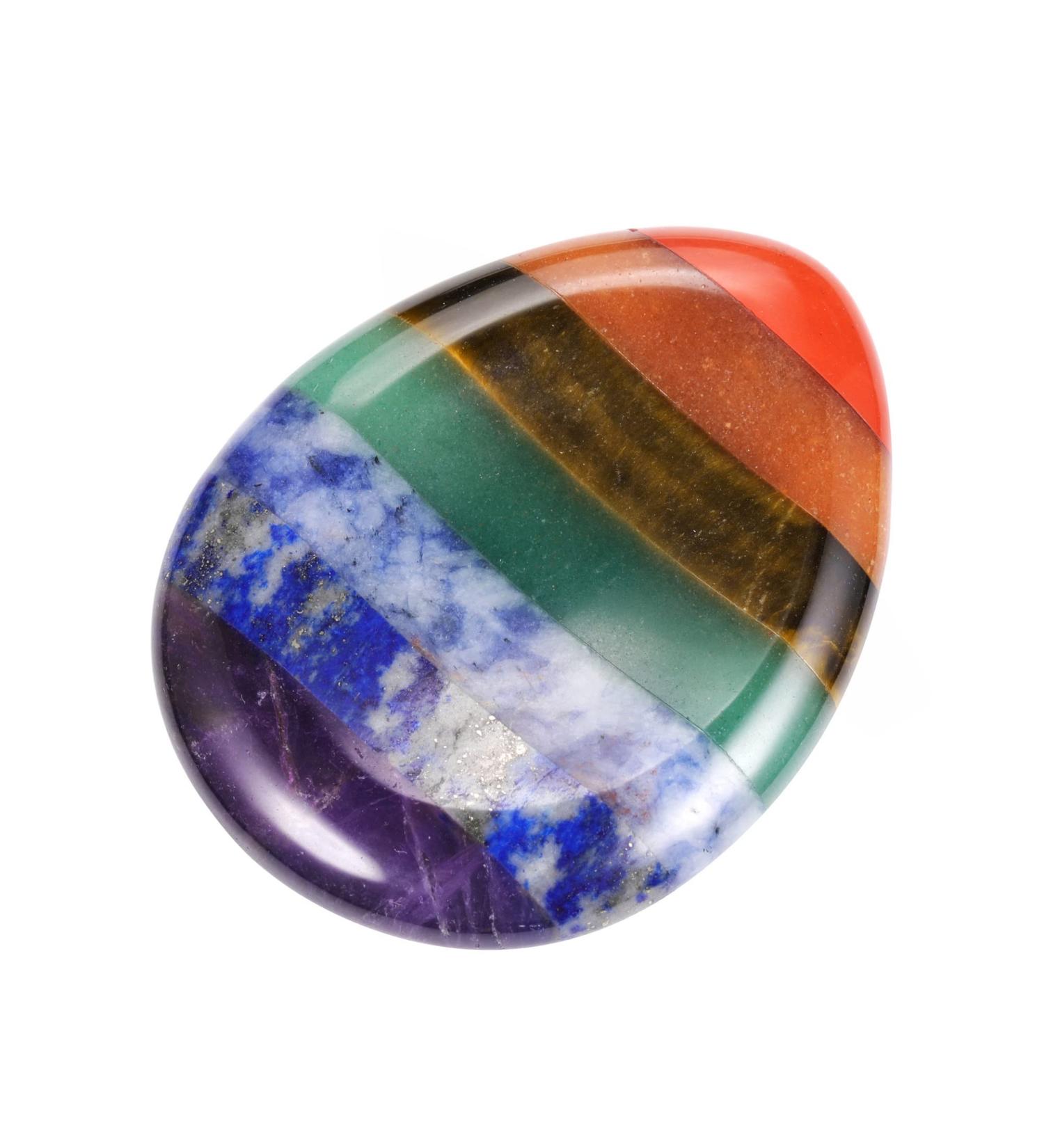 CrystalTears Chakra Worry Stone - Anxiety Relief & Healing Crystal for Stress - Pocket Palm Stone for Meditation & Reiki - Buy Online on GoSupps.com