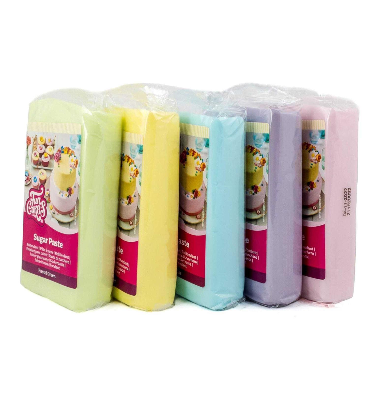 AOS SET | Funcakes Rollfondant Multipack Pastel Colors (5x250g) | Easy to Use & Gluten-Free Cake Decorating Fondant for Cakes & Cupcakes - Buy Online on GoSupps.com