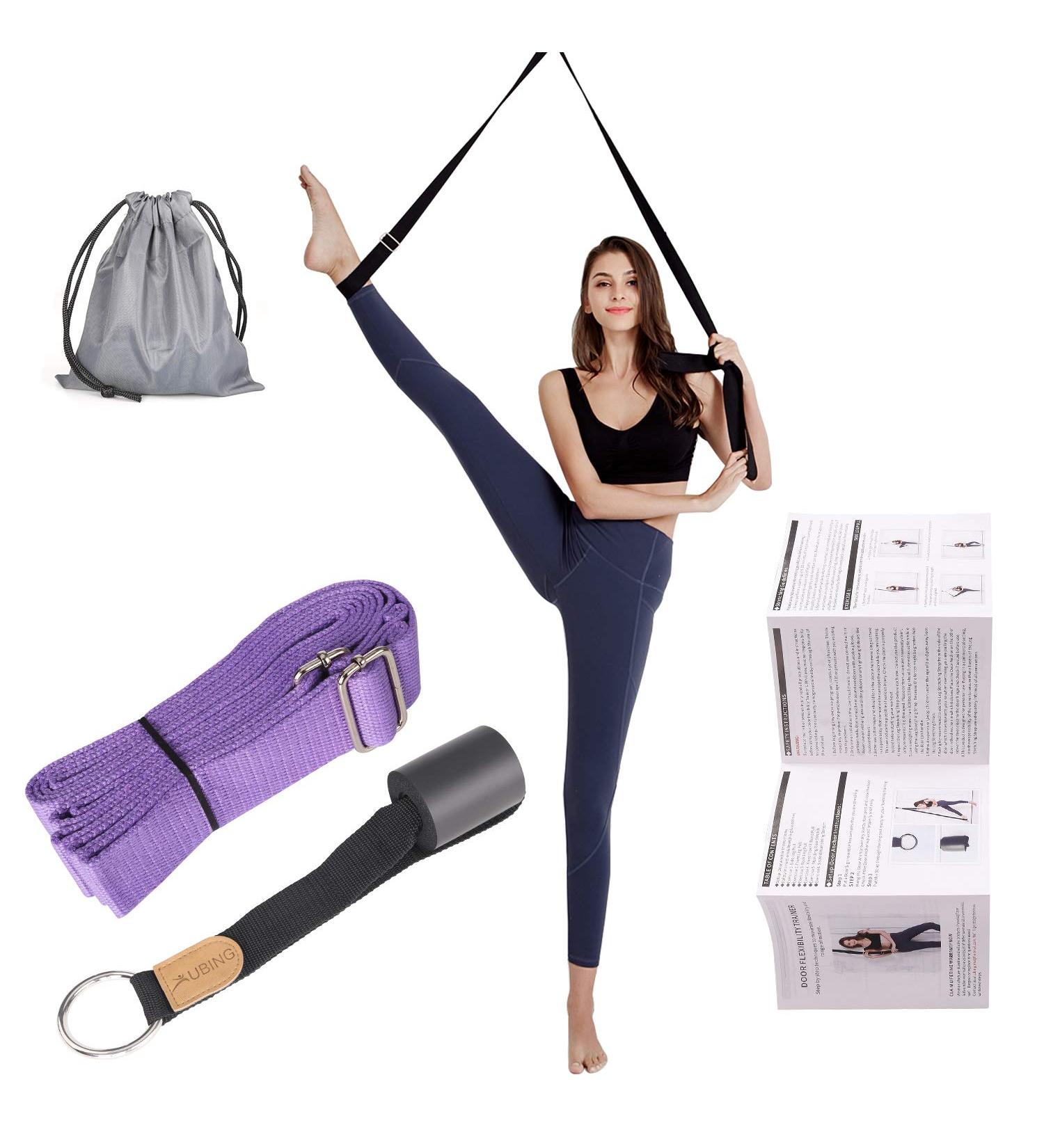 UBING Leg Stretcher Door Flexibility Trainer | Splits Trainer for Dance Ballet | Over The Door Stretch Strap for Flexibility - Light Purple - Buy Online on GoSupps.com