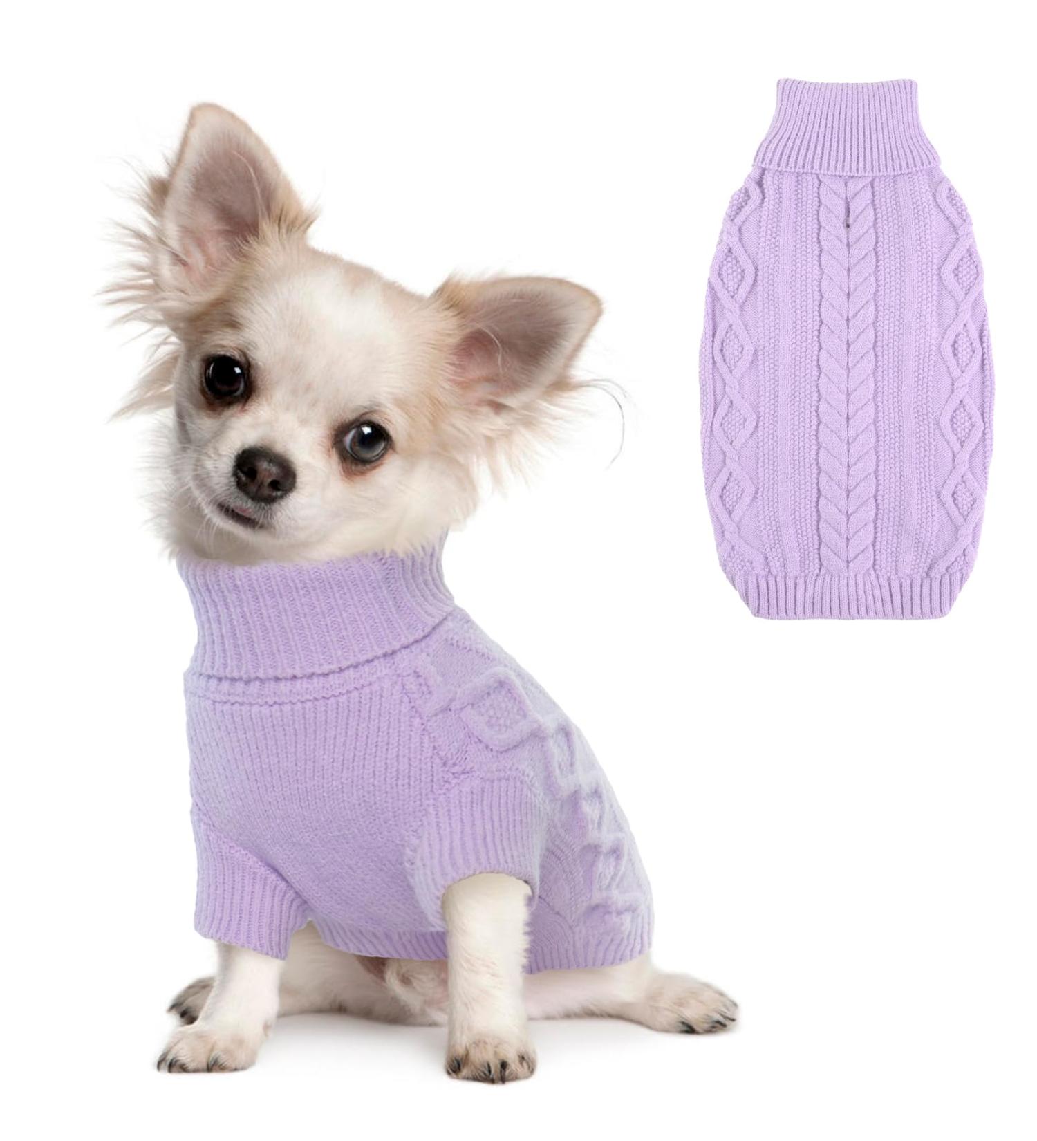 Buy Hjumarayan Dog Sweater - Elegant & Warm Sweater for Small Dogs - Stylish Chihuahua Sweater in Purple (S) - Buy Online on GoSupps.com