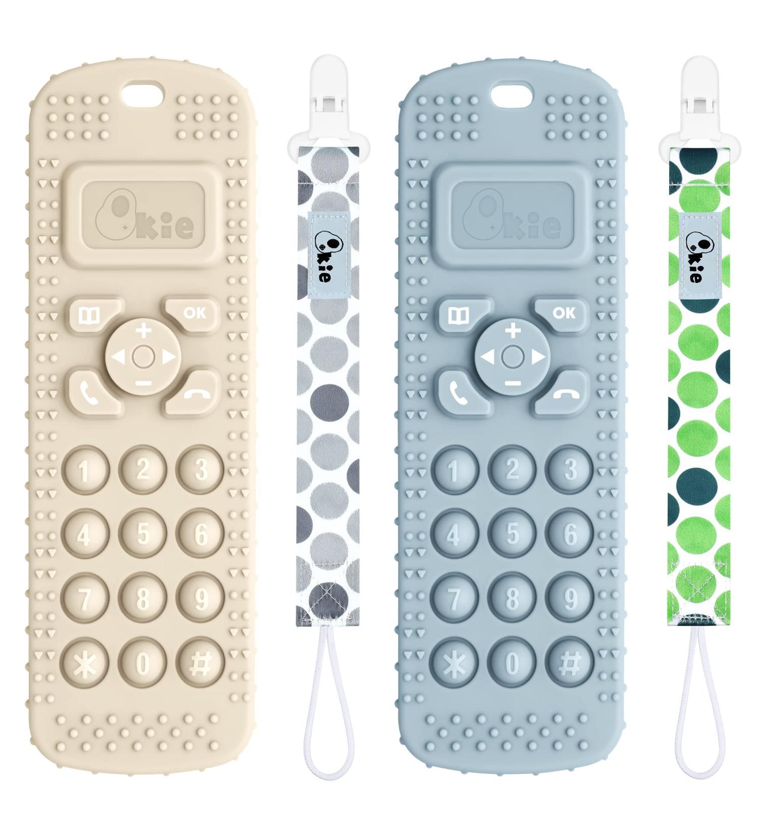 2er-Pack BeiÃring Baby Handy - Silikon Kau-Ring f r Kleinkinder 3+ Monate | Beige & Blau - Ideal f r Schnuller und Zahnen - Buy Online on GoSupps.com