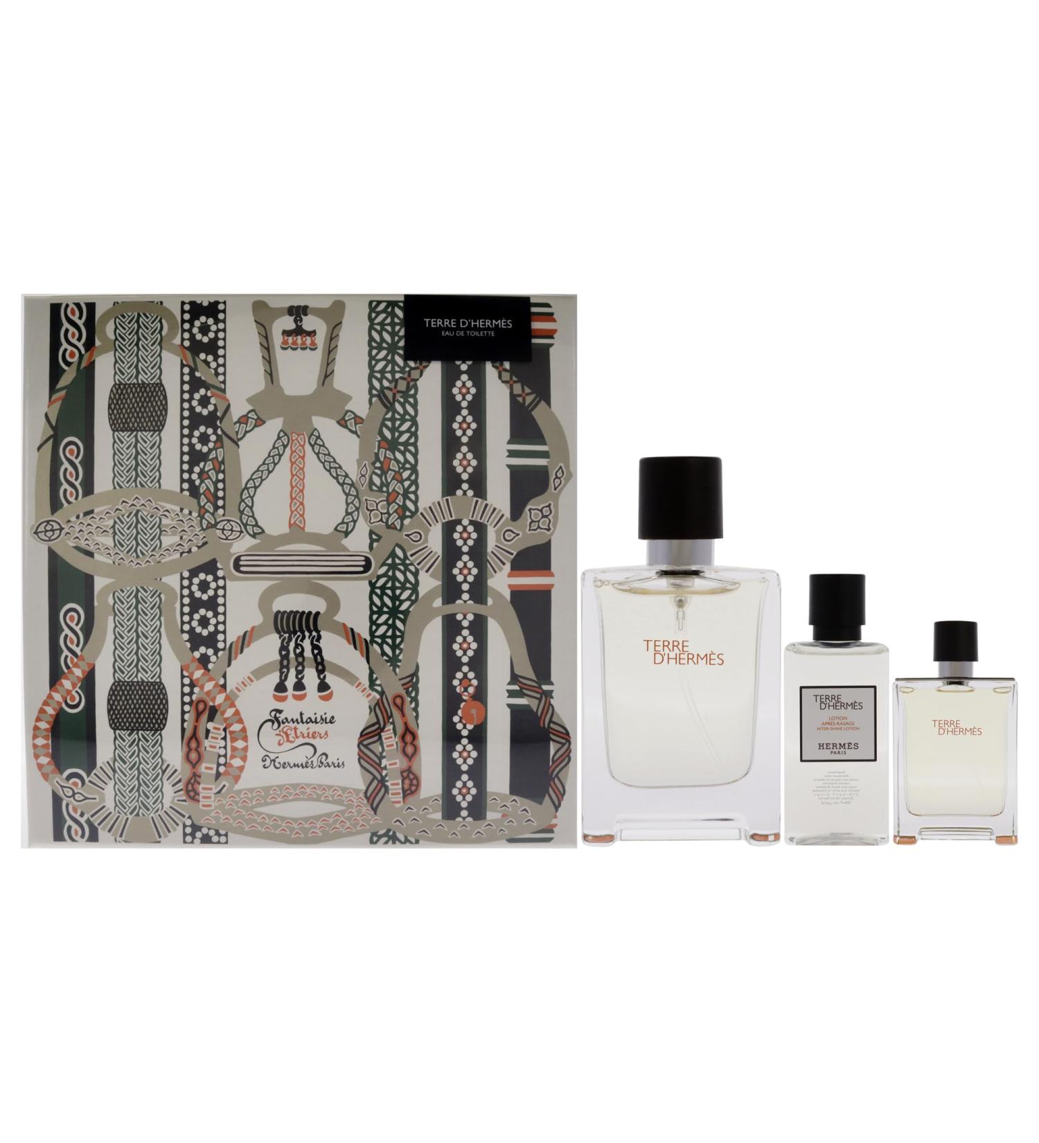 Hermes Terre Dhermes for Men - 3 Pc Gift Set 3.3oz EDT Spray 0.42oz EDT Spray 1.35oz After Shave Lotion - Buy Online on GoSupps.com