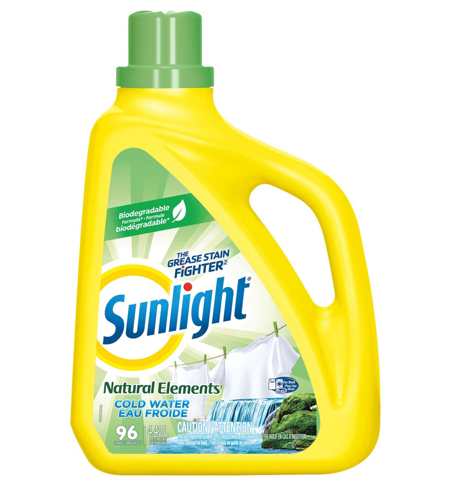 SUNLIGHT 2429424 Natural Elements Liquid Laundry Detergent Coldwater 4.43L 96 Loads Yellow - Buy Online on GoSupps.com