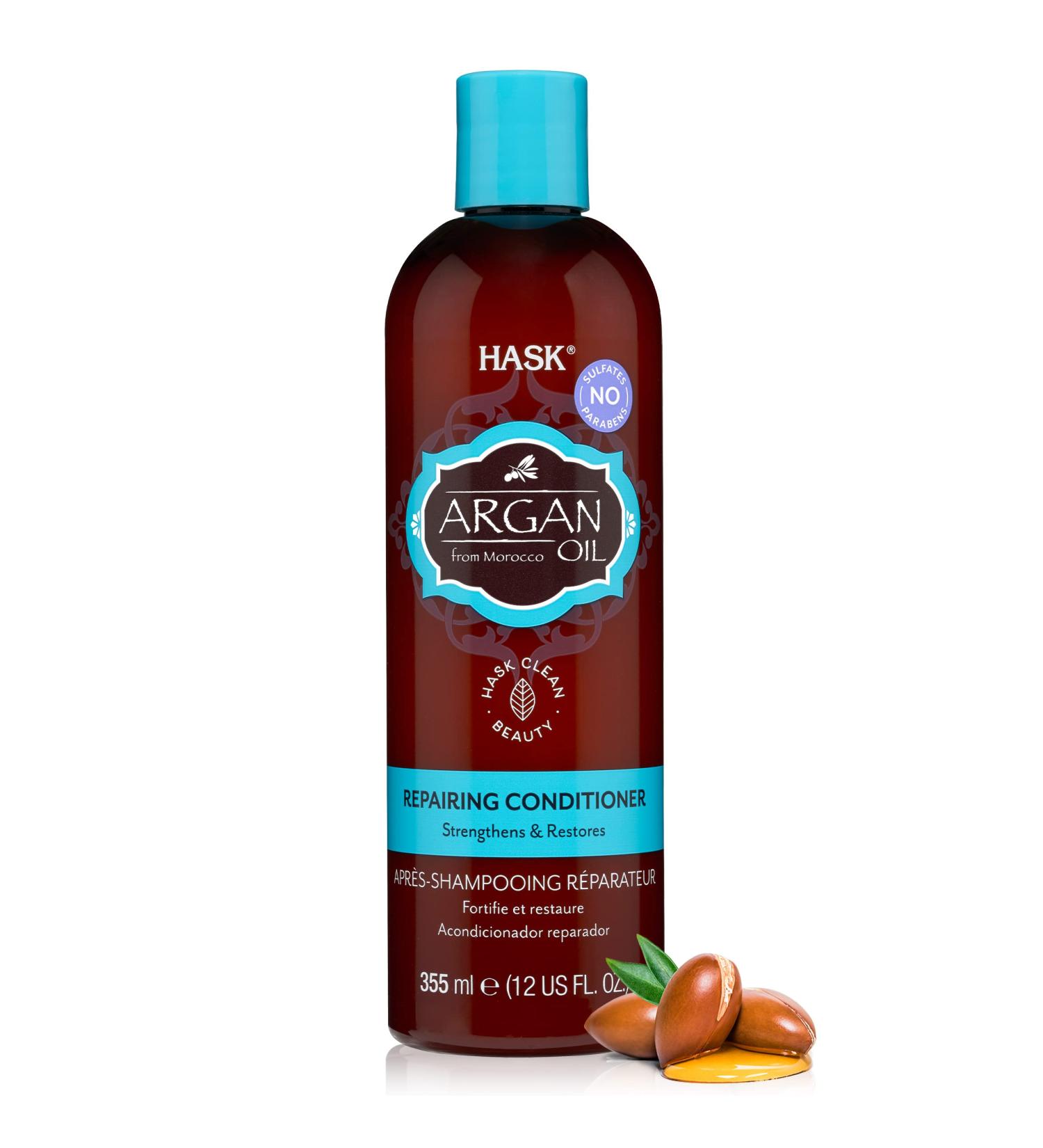 Hask Beauty Argan Oil Repairing Conditioner 12 fl oz - Nourish & Revive Hair - Buy Online on GoSupps.com