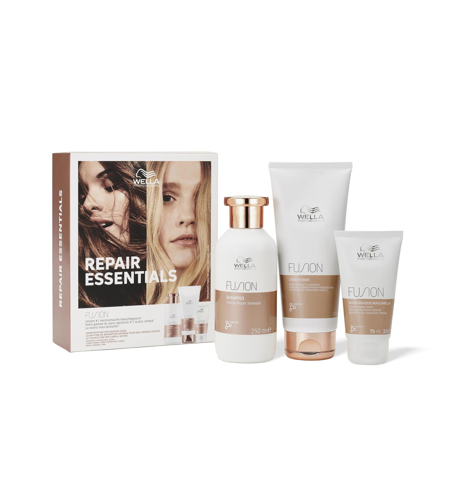 Wella Professionals Fusion Intense Repair Haircare Set - Shampoo, Conditioner, & Hair Mask - Buy Online on GoSupps.com