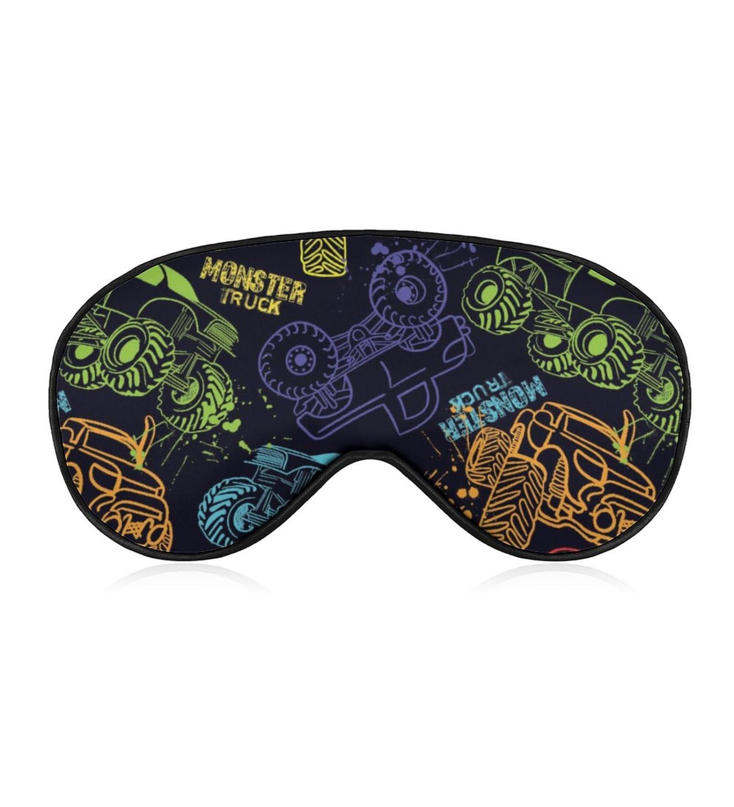 LynaRei Monster Truck Cars Sleep Mask - Adjustable, Super-Smooth Eye Cover for Travel and Nap - Men and Women - Buy Online on GoSupps.com