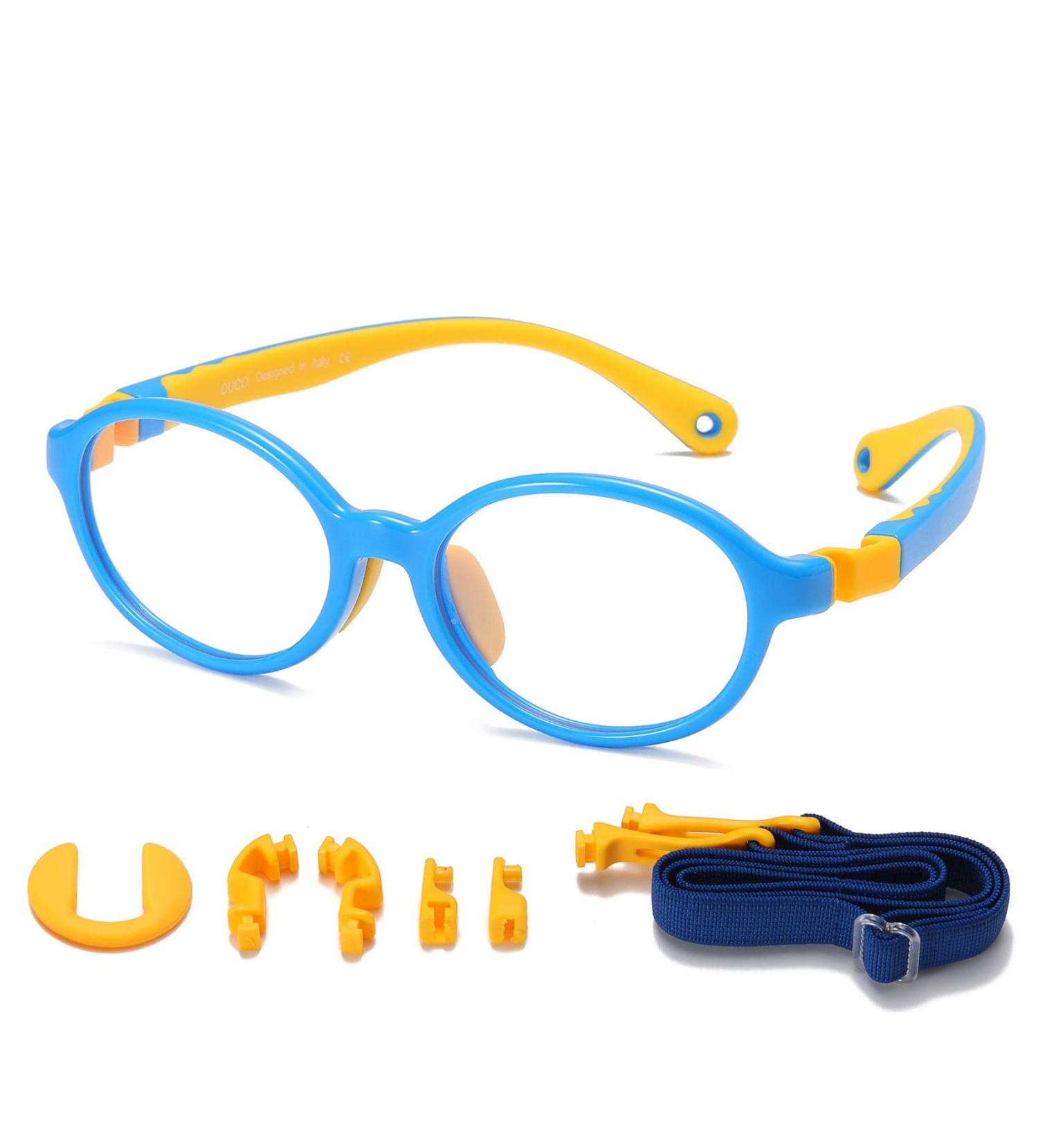 Duco Blue Light Blocking Glasses for Kids | Anti-Glare Gaming Glasses for Boys & Girls Ages 5-10 | K026 Blue Yellow - Buy Online on GoSupps.com