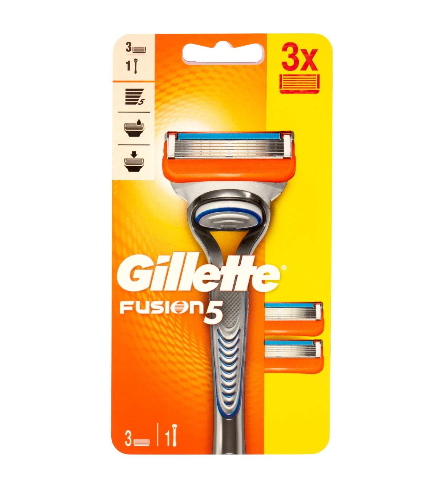 Buy Gillette Fusion 5 Men's Razor with 3 Replacement Blades - International Shipping Available - Buy Online on GoSupps.com