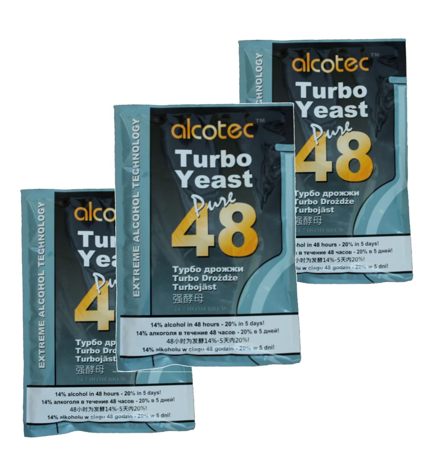 Alcotec Levure Turbo 48 heures | Levure de bi re en poudre | Levure de vin pour la fabrication de vin | Levure s che instantan e | Levure nutritionnelle | 135 g (3 paquets) - Buy Online on GoSupps.com