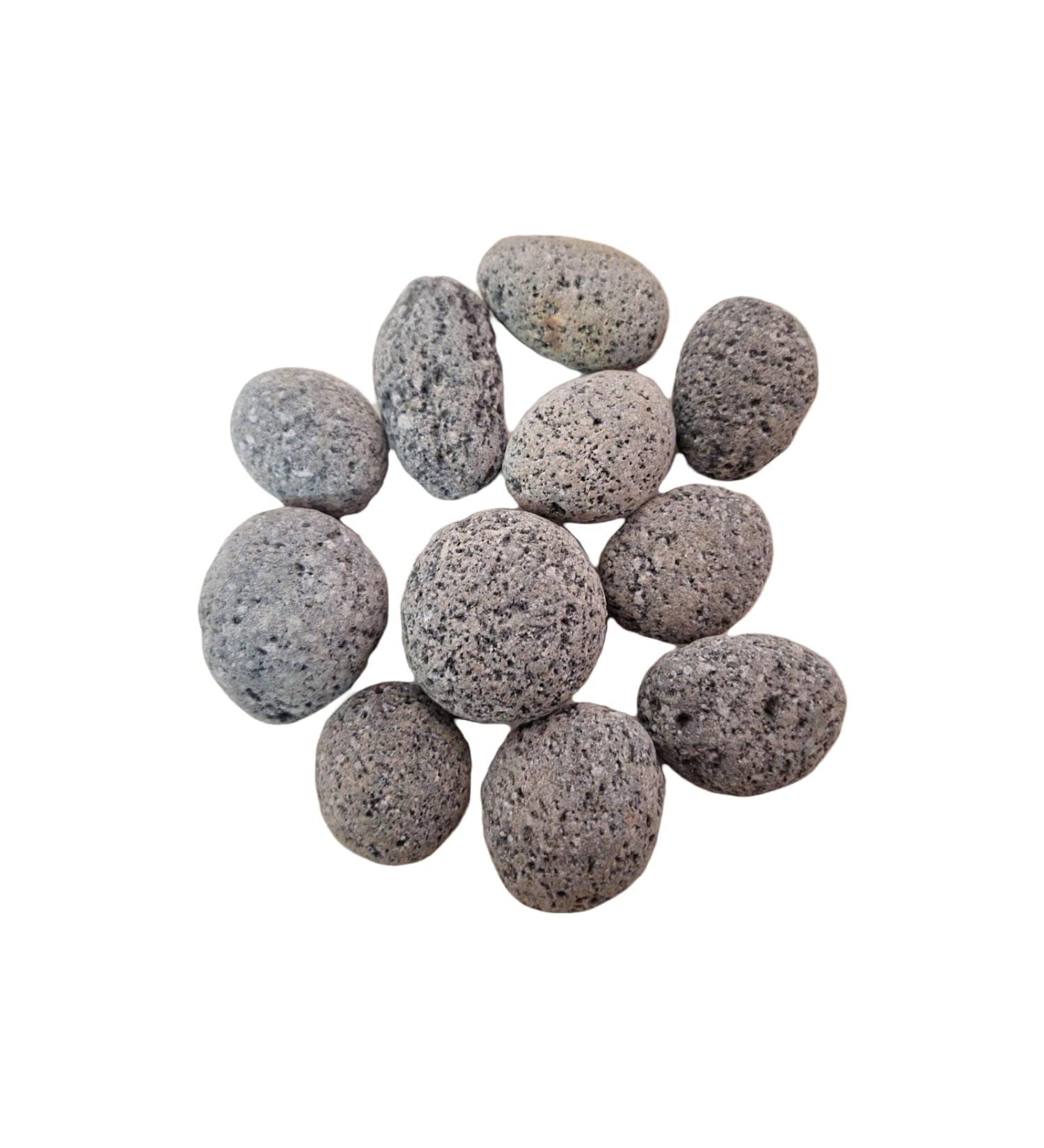 Natunae zen Pebbles aquarium stones 3-5 cm (500 gr) natural stones decoration black lava drummed aquascaping terrarium nano basin