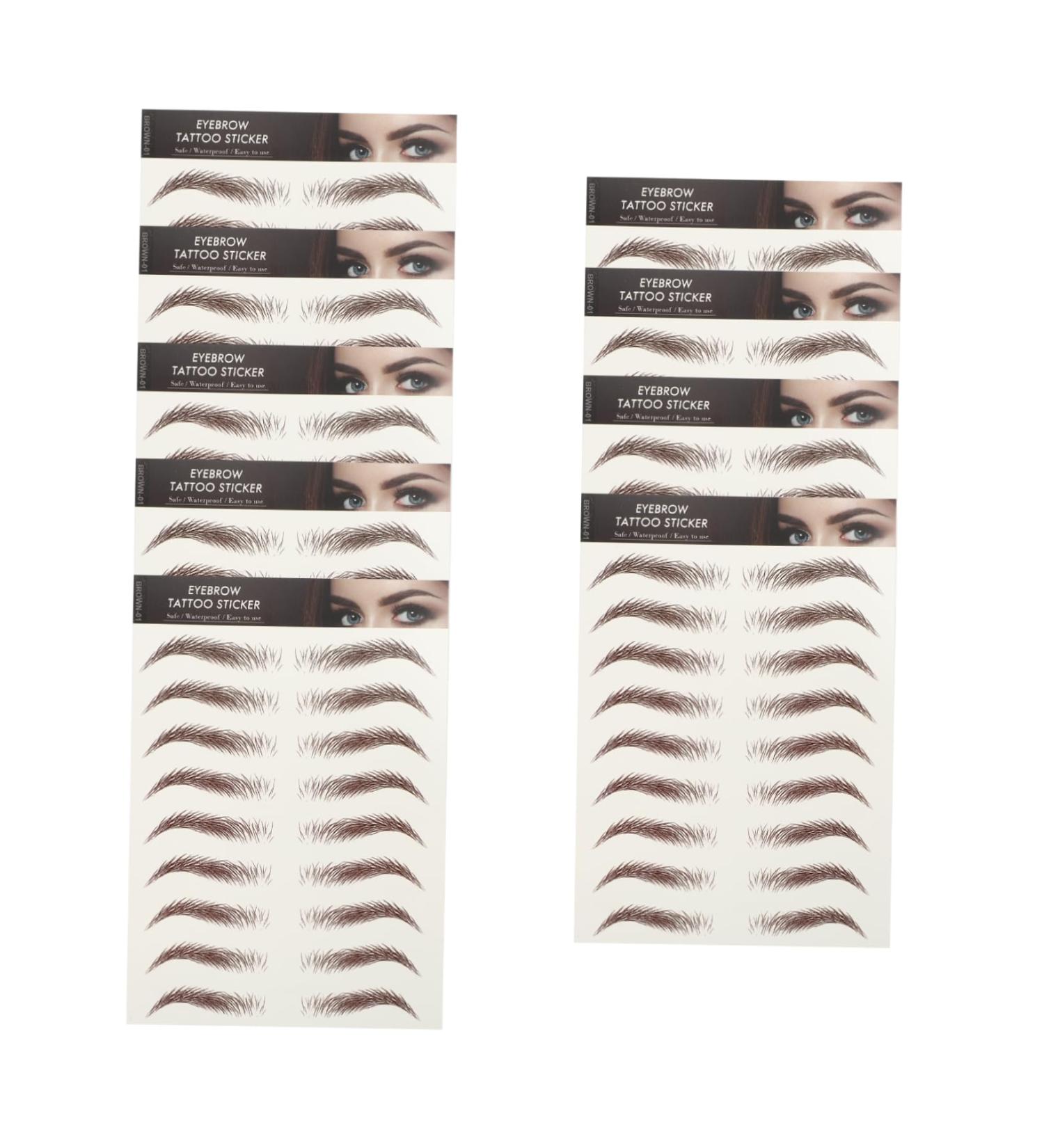 POPETPOP 9 Sheets Waterproof Eyebrow Stickers Makeup Brow Sticker Imitation Eyebrow 6d Template Water Proof - Buy Online on GoSupps.com