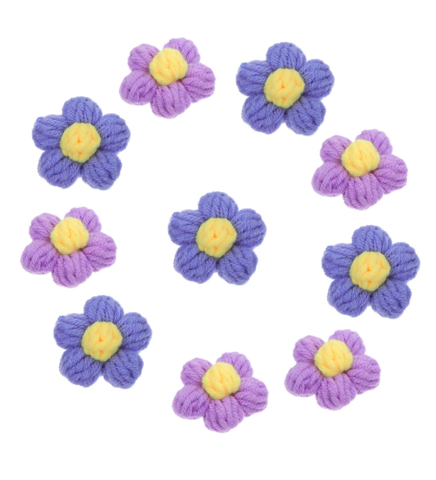 TEHAUX 30 Pcs Hairpin Accessories Crochet Hook Flowers for Headbands Diy Brooch Flower The Flowers Decals Assorted Color 4x3pcs 4X4cmx3pcs - Buy Online on GoSupps.com