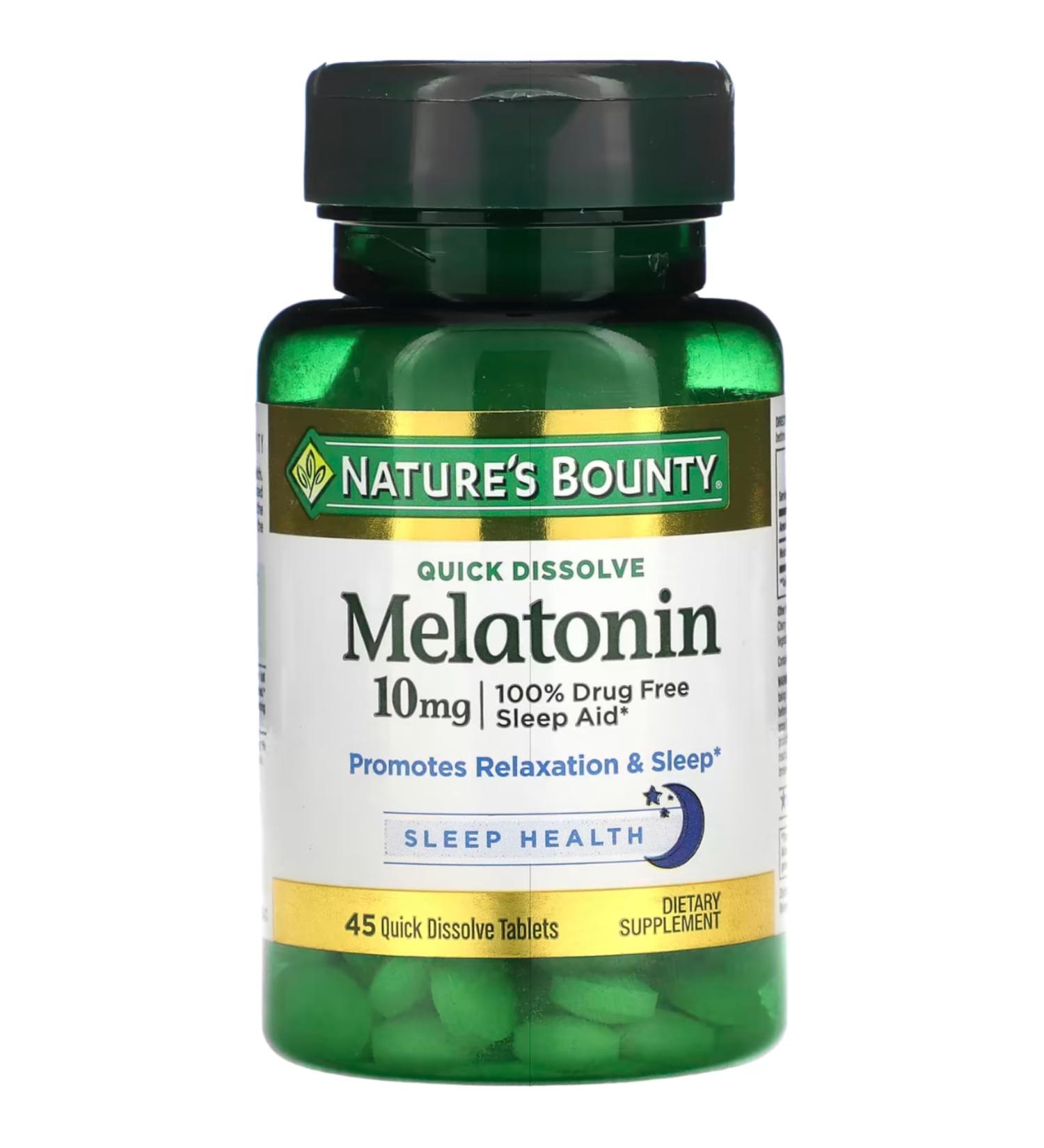 Nature's Bounty Melatonin 10 mg Quick Dissolve Tablets 45 ea (Pack of 4) - Buy Online on GoSupps.com