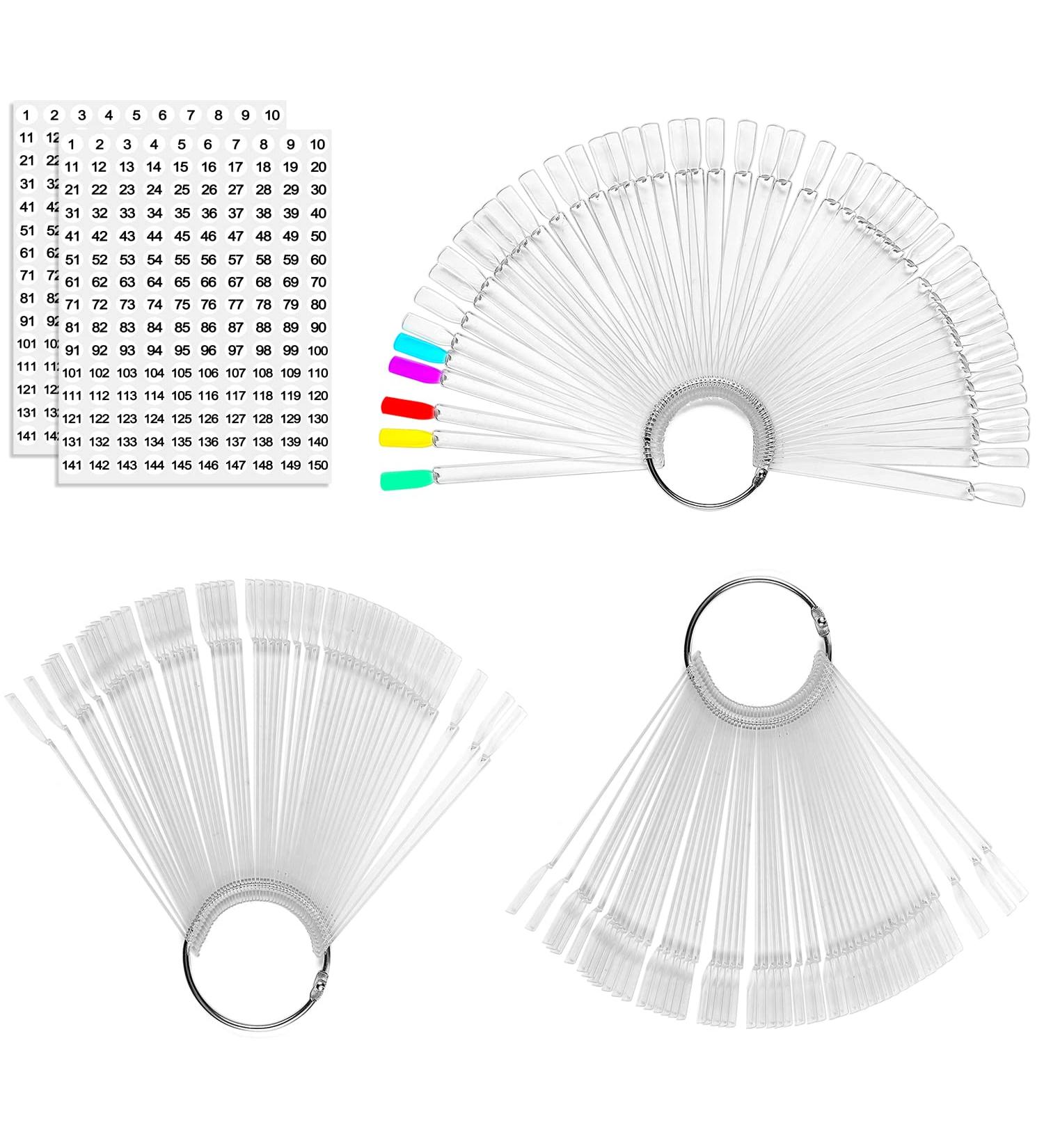 150pcs Transparent Nail Swatches Sticks - Fan-shaped Nail Polish Display Board for Nail Art Practice - Buy Online on GoSupps.com