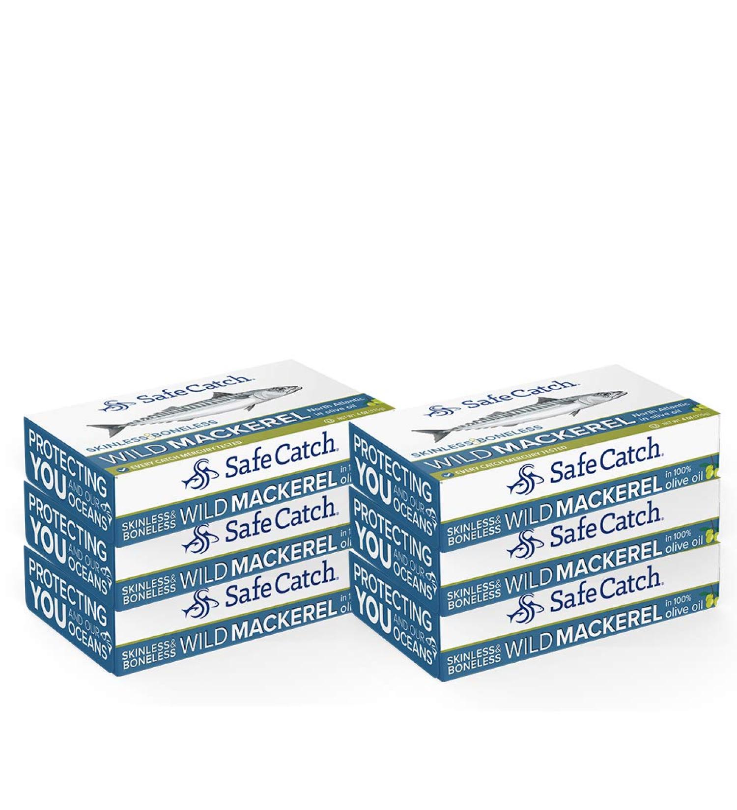 Safe Catch Canned Mackerel in Olive Oil - Mercury Tested Wild Caught North Atlantic Fillets - 4oz Cans (Pack of 6) - Buy Online on GoSupps.com