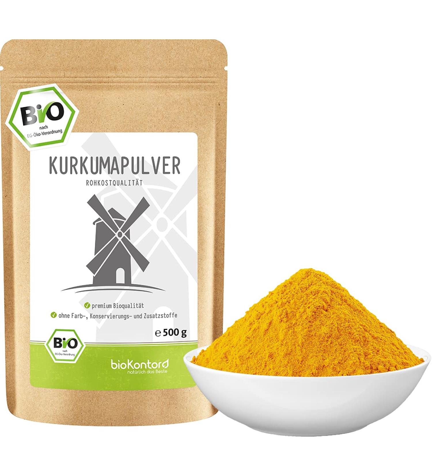 Bio Turmeric Powder 500g - 100% Natural Curcumin Raw Food Quality from India | Biocontor - Buy Online on GoSupps.com