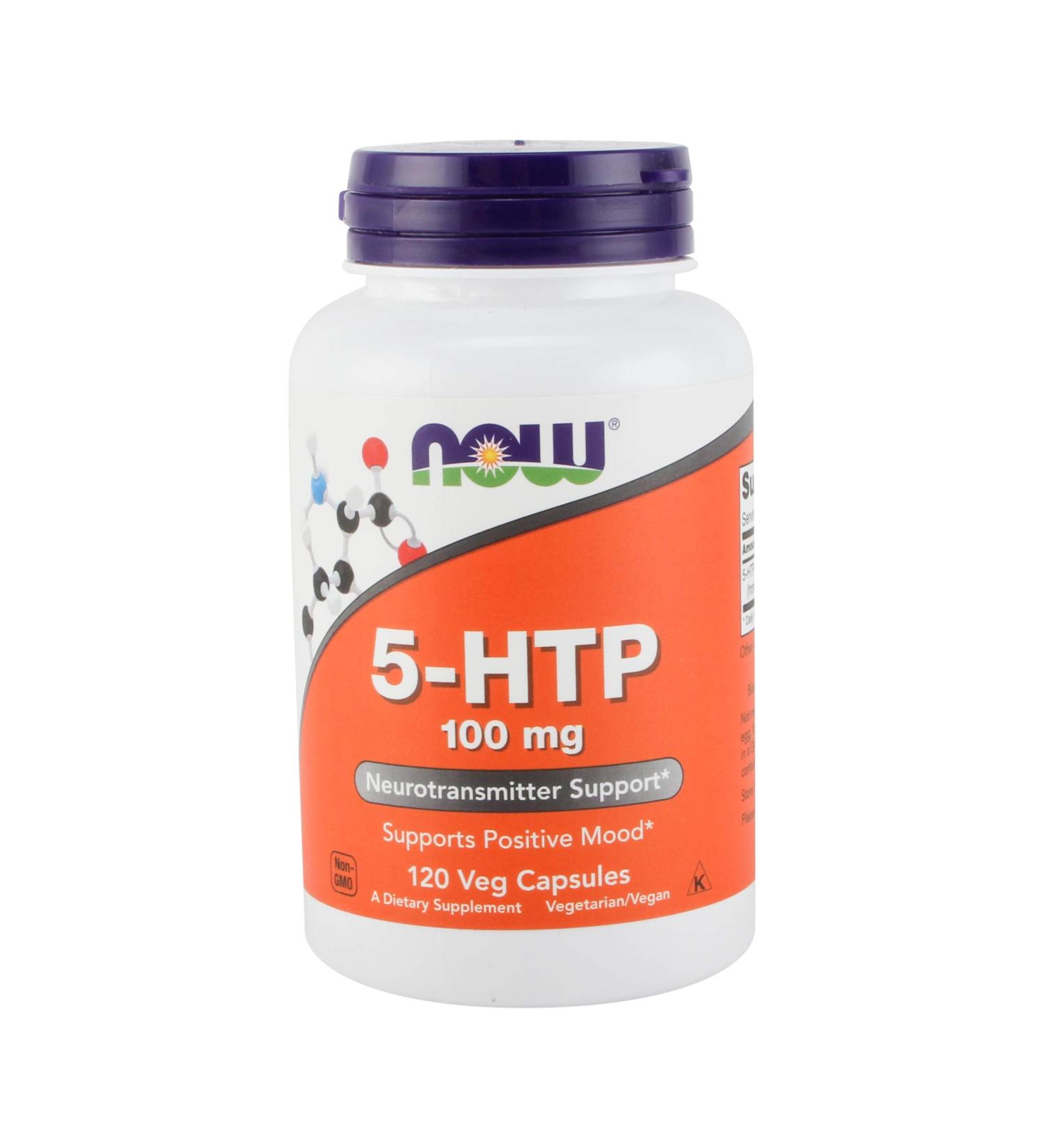 Now Foods 5-HTP 100 MG - Natural Mood Support Supplement | 120 Capsules Fast International Shipping - Buy Online on GoSupps.com