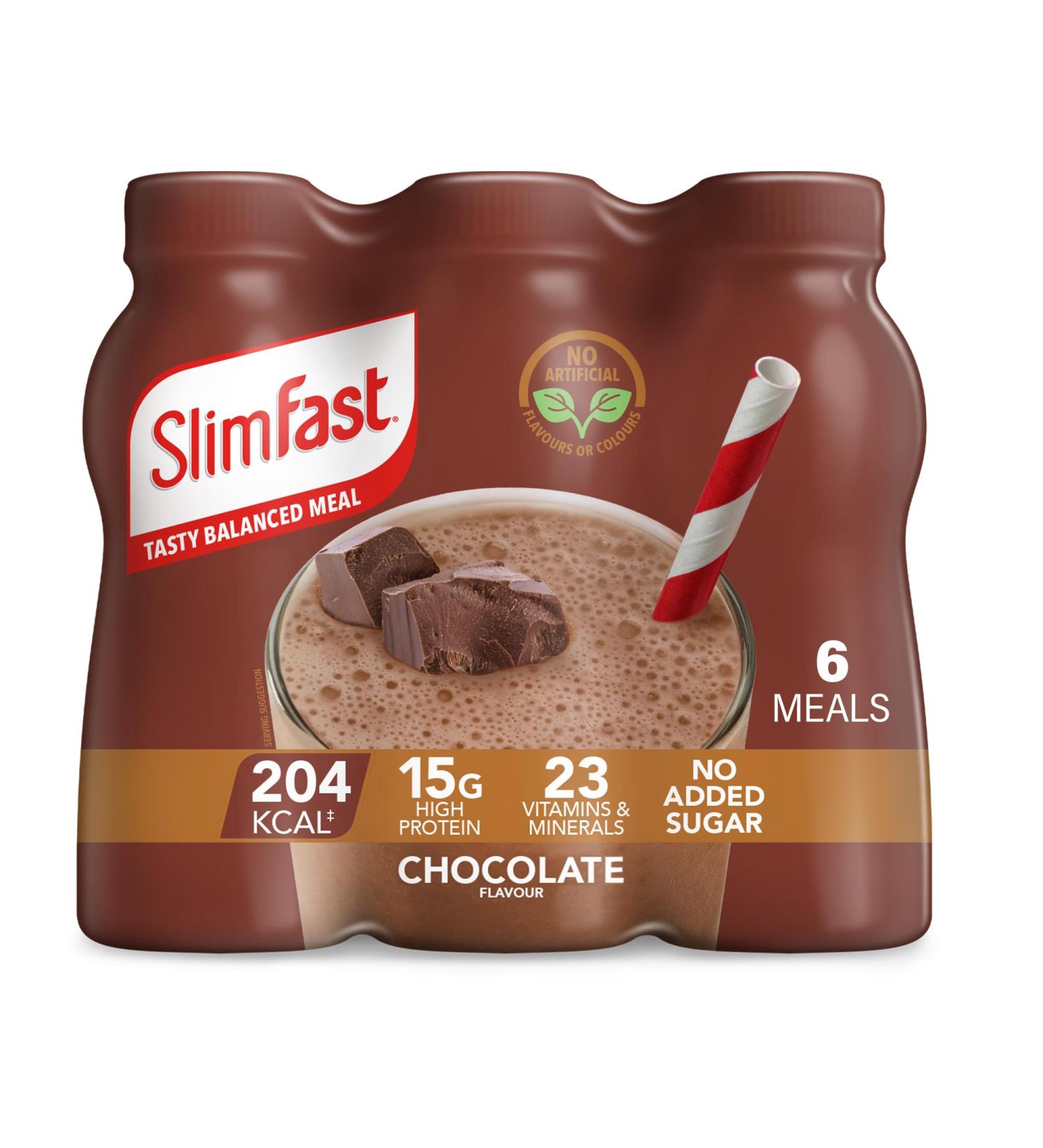  SlimFast SlimFast Pack of 6 ready-to-drink chocolate milkshakes 325 ml - Buy Online on GoSupps.com