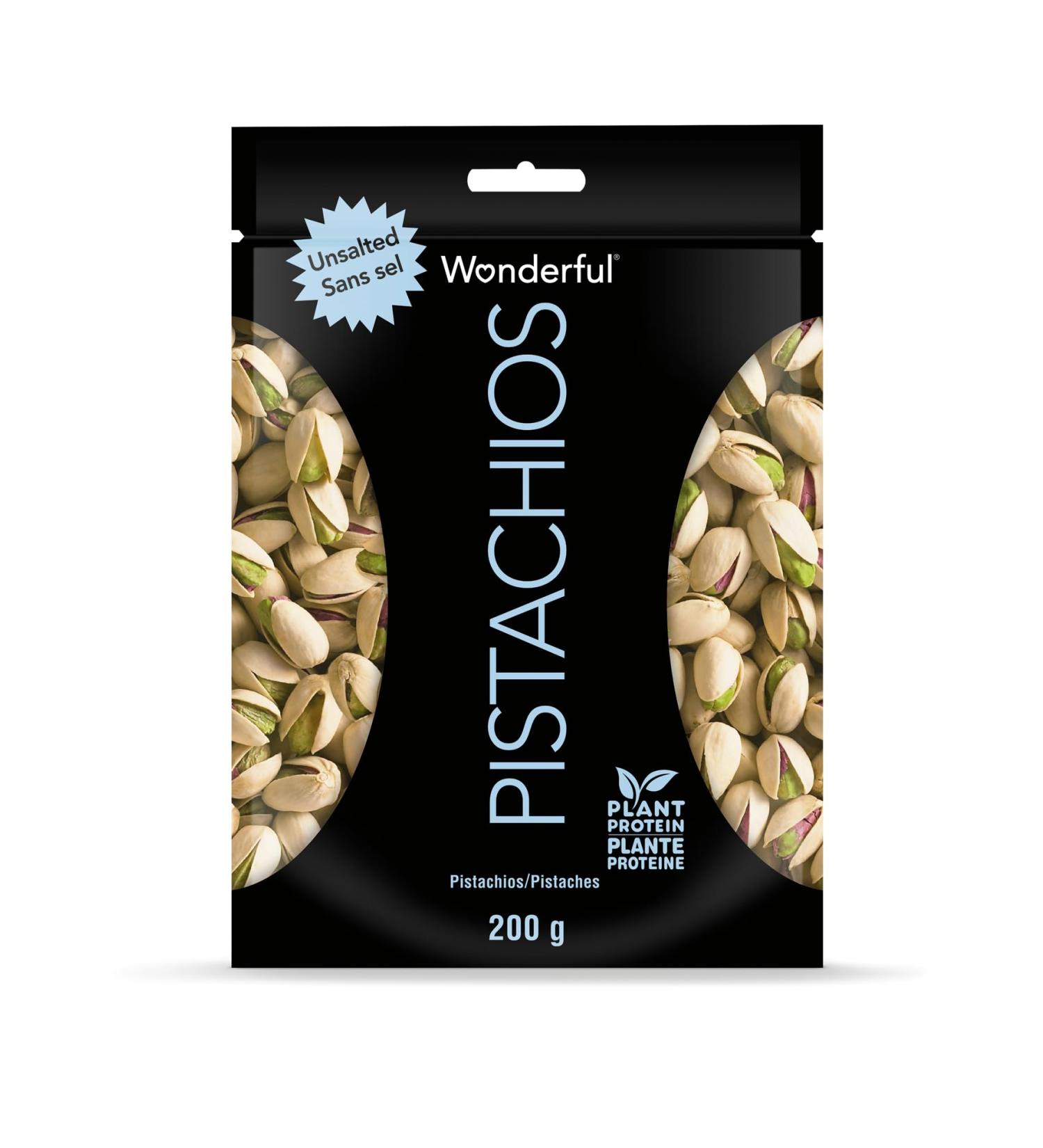 Wonderful Pistachios in Shell Roasted with No Salt 200 g Resealable Pouch - Buy Online on GoSupps.com
