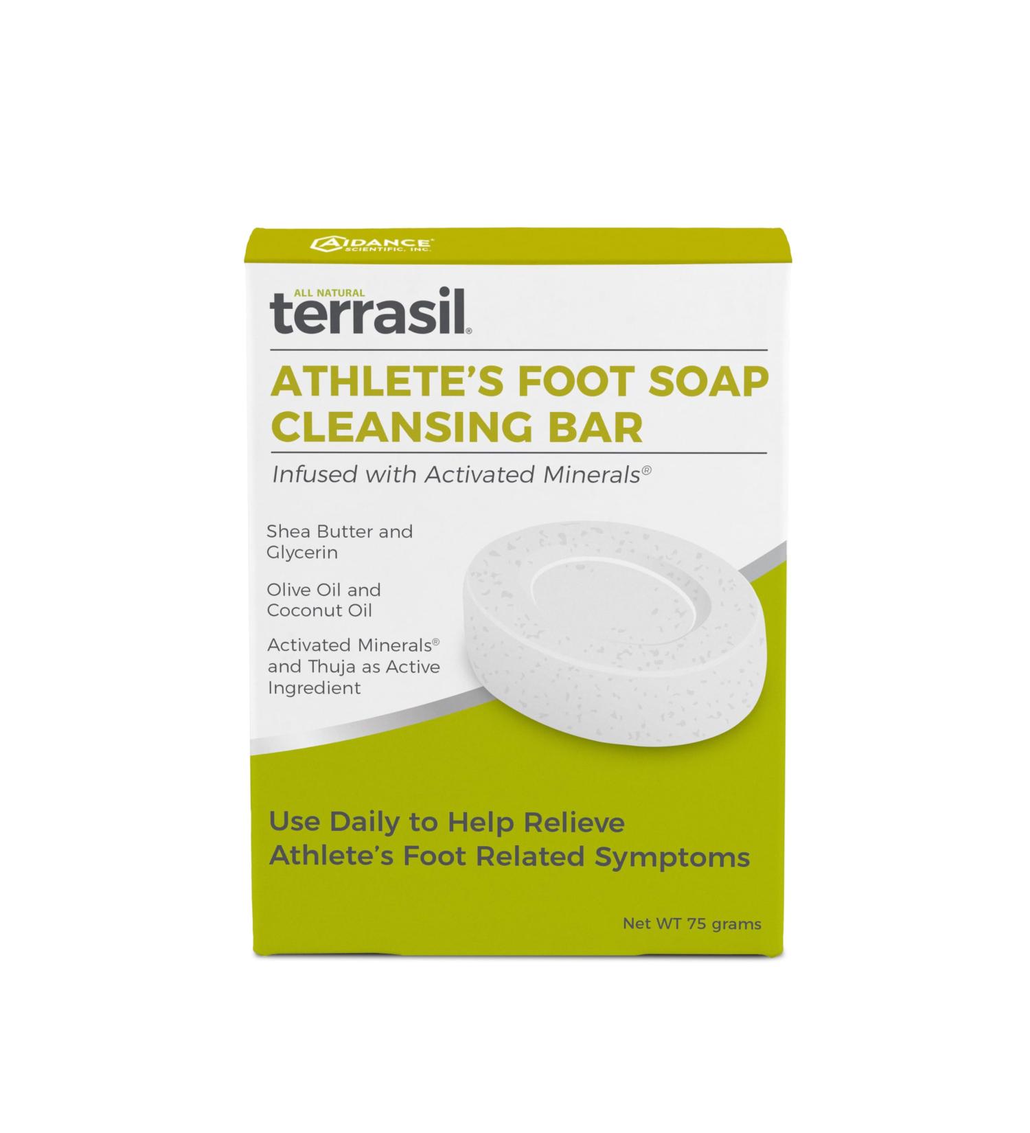Terrasil Athlete's Foot Soap Bar - All Natural Fungus Treatment for Itchy Burning Feet | Hypoallergenic Cleansing Soap (75g - Buy Online on GoSupps.com