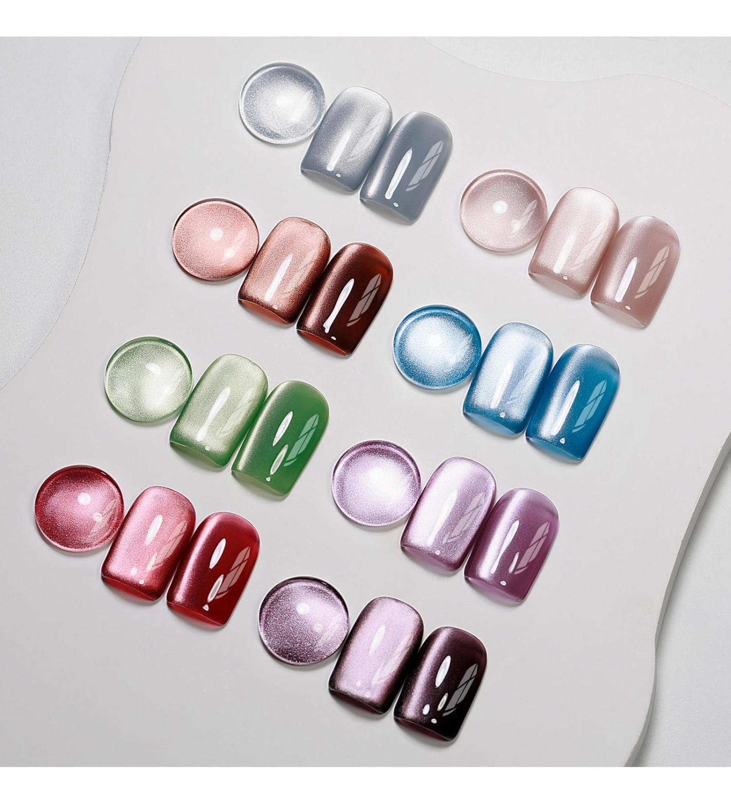 MIZHSE Holographic Glitter Cat Eye Gel Nail Polish Set 8 Colors Red Cat Eye Gel Nail Polish Kit Magnetic Nail Polish Sets with Magnet Soak Off Led Gel Nail Polish Nail Art Gel Manicure Salon DIY Gifts 308 - Buy Online on GoSupps.com