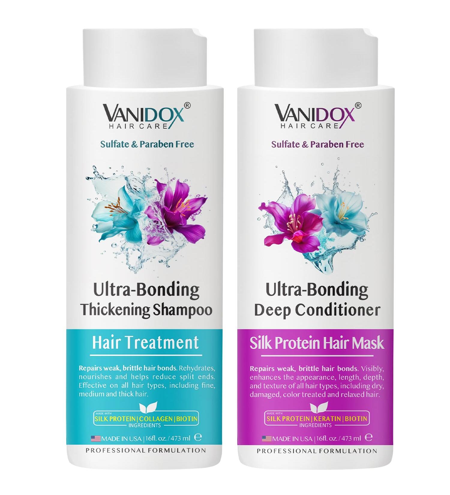 Silk Therapy Hair Shampoo & Conditioner Set - 16 fl oz | Boost Shine Smoothness & Moisture for Dry Weak Hair | International Shipping Available - Buy Online on GoSupps.com