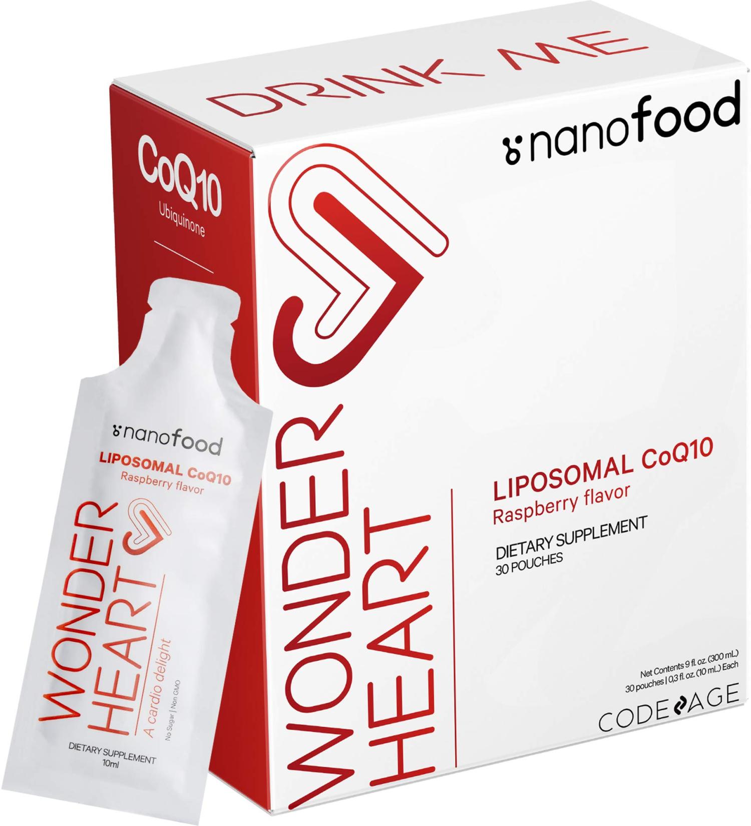 CodeAge Wonder Heart Liposomal CoQ10 - Raspberry Flavor, 30 Pouches, 0.3 fl oz Each - Buy Online on GoSupps.com