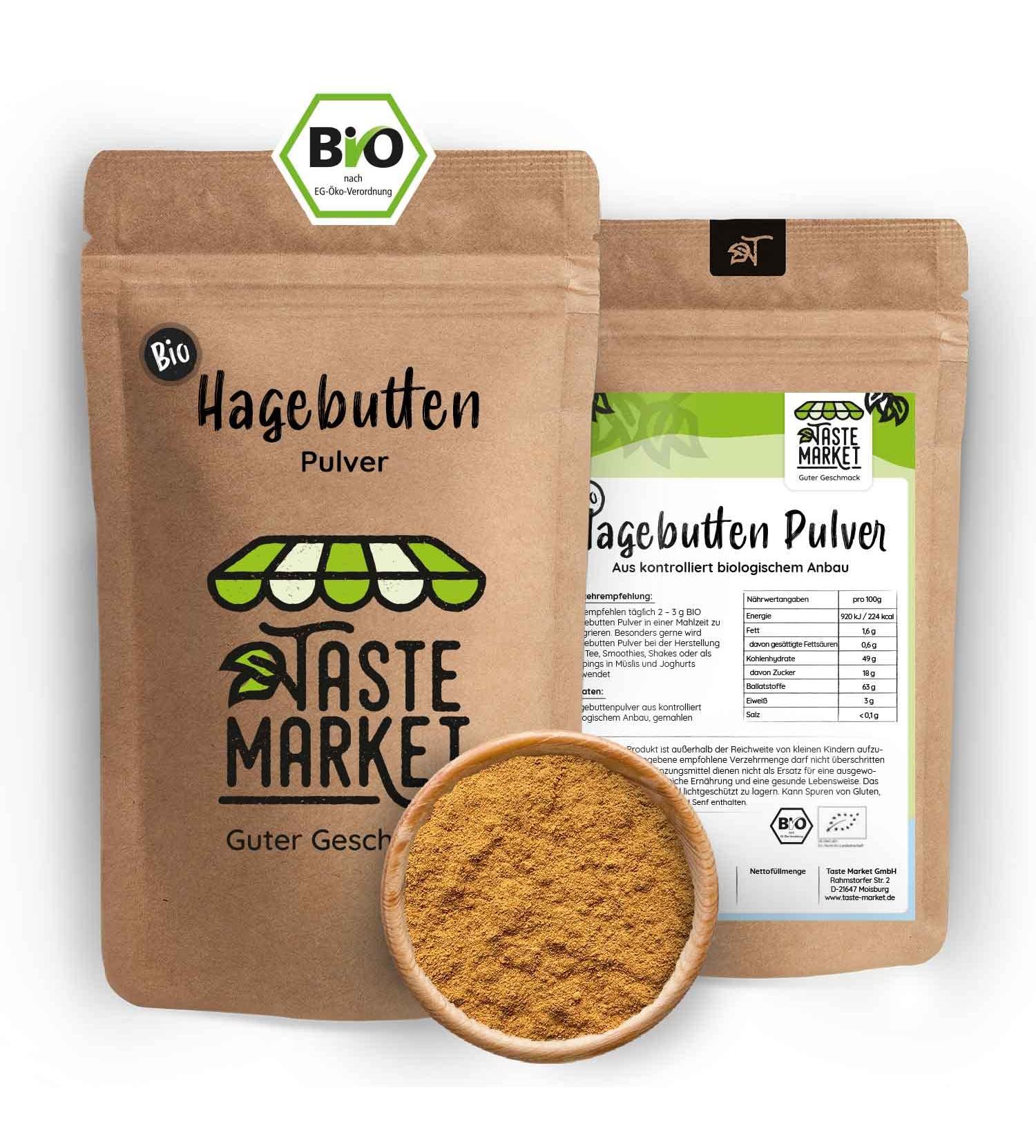  TASTE Guter Geschmack 2 kg organic rosehip powder | natural and untreated | TASTE MARKET quality - Buy Online on GoSupps.com