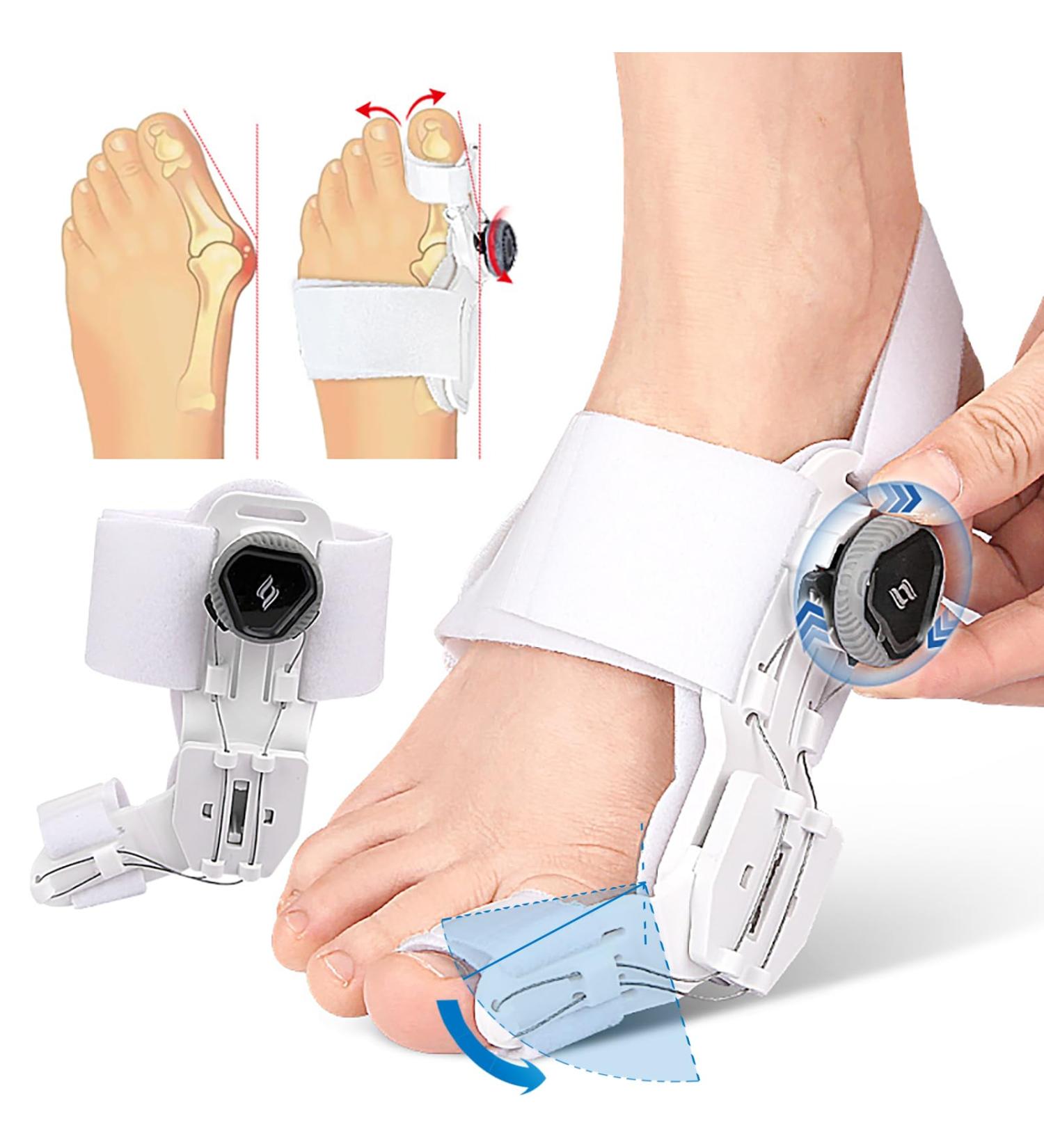Upgraded Bunion Corrector | Adjustable Bunion Splint for Men & Women | Orthopedic Toe Straightener with Non-Slip Heel Strap & Silicone Pad - Buy Online on GoSupps.com