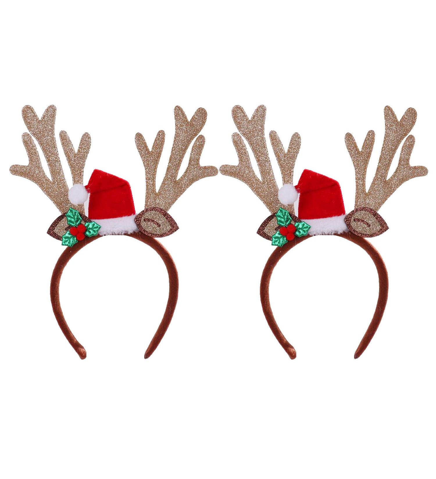YYC 2Pcs Christmas Antlers Headbands for Women and Girls - Festive Deer Hair Bands - Buy Online on GoSupps.com
